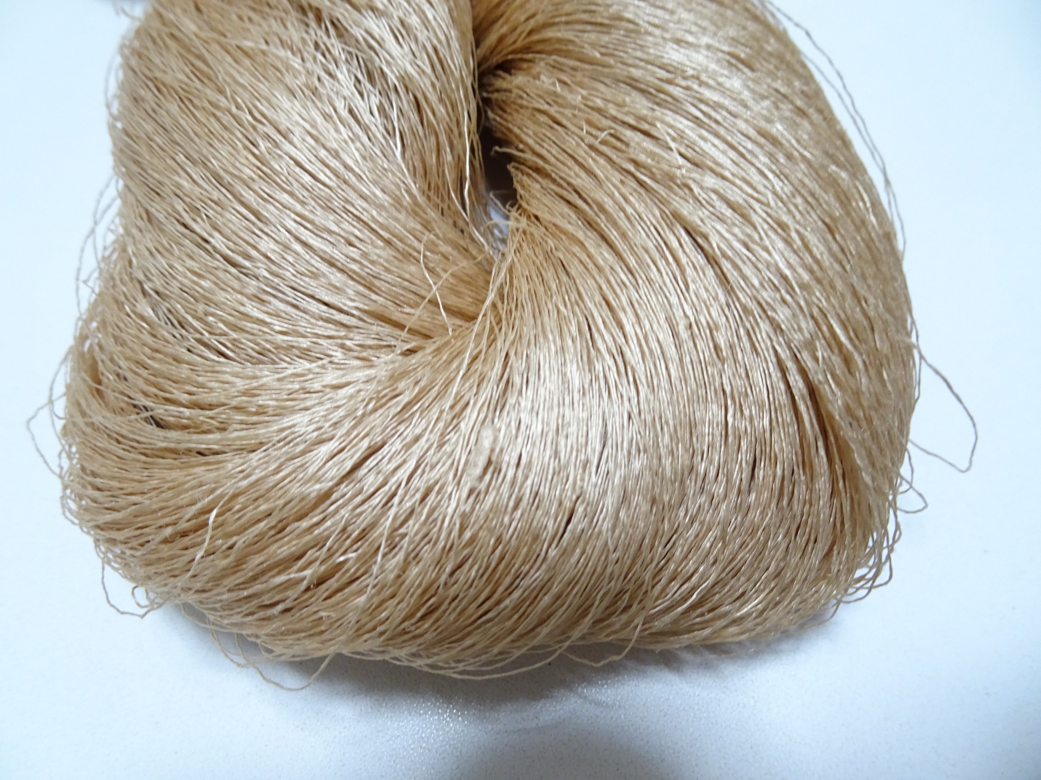Japanese vintage Tsumugi silk thread embroidery & weave 8757