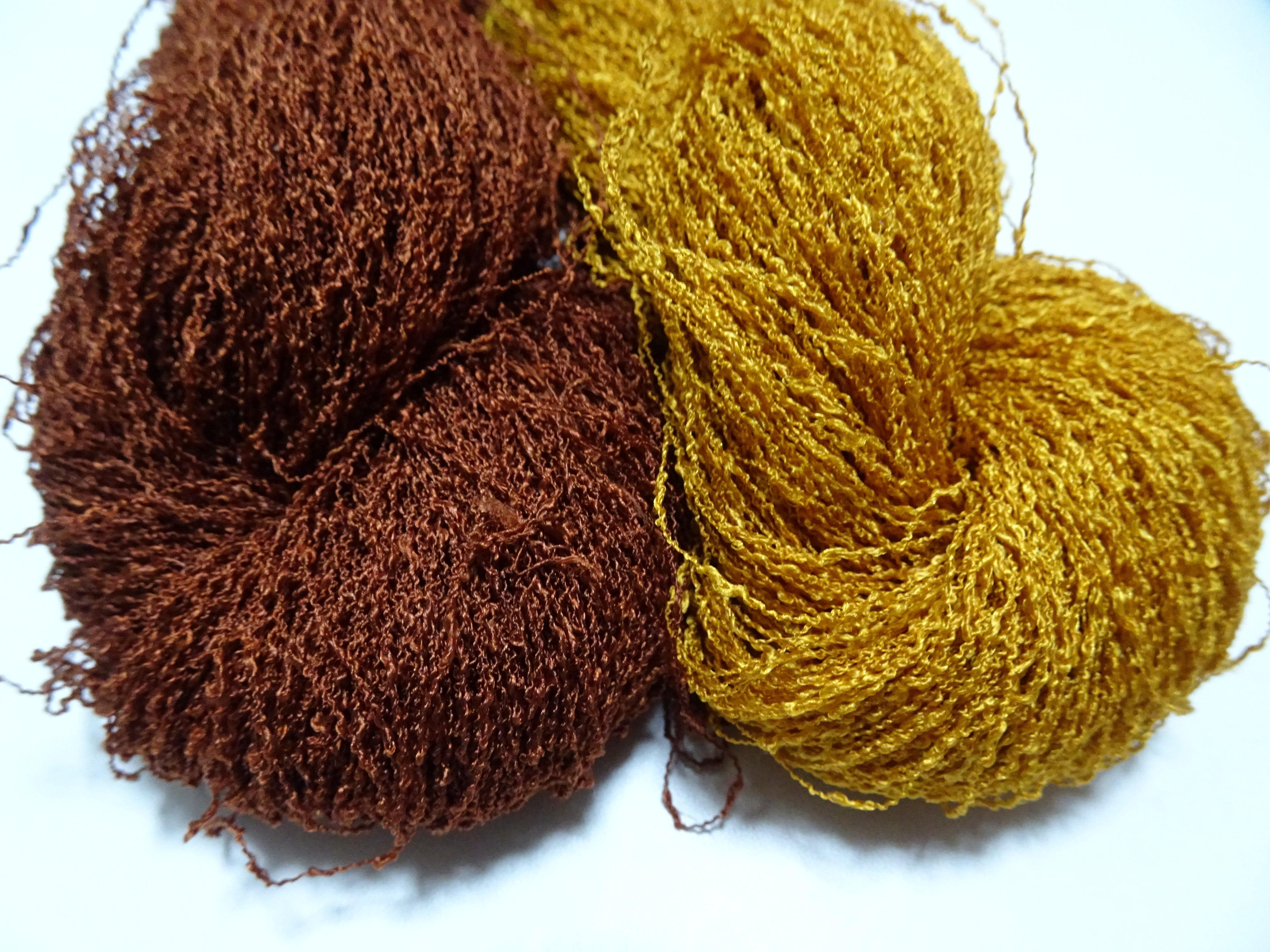 Japanese Vintage Unusual Tsumugi Silk Thread 2sets Embroidery & Weaving 17565