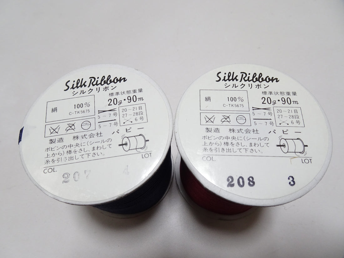 Japanese Vintage Silk Ribbon Embroidery Thread 2sets 18973