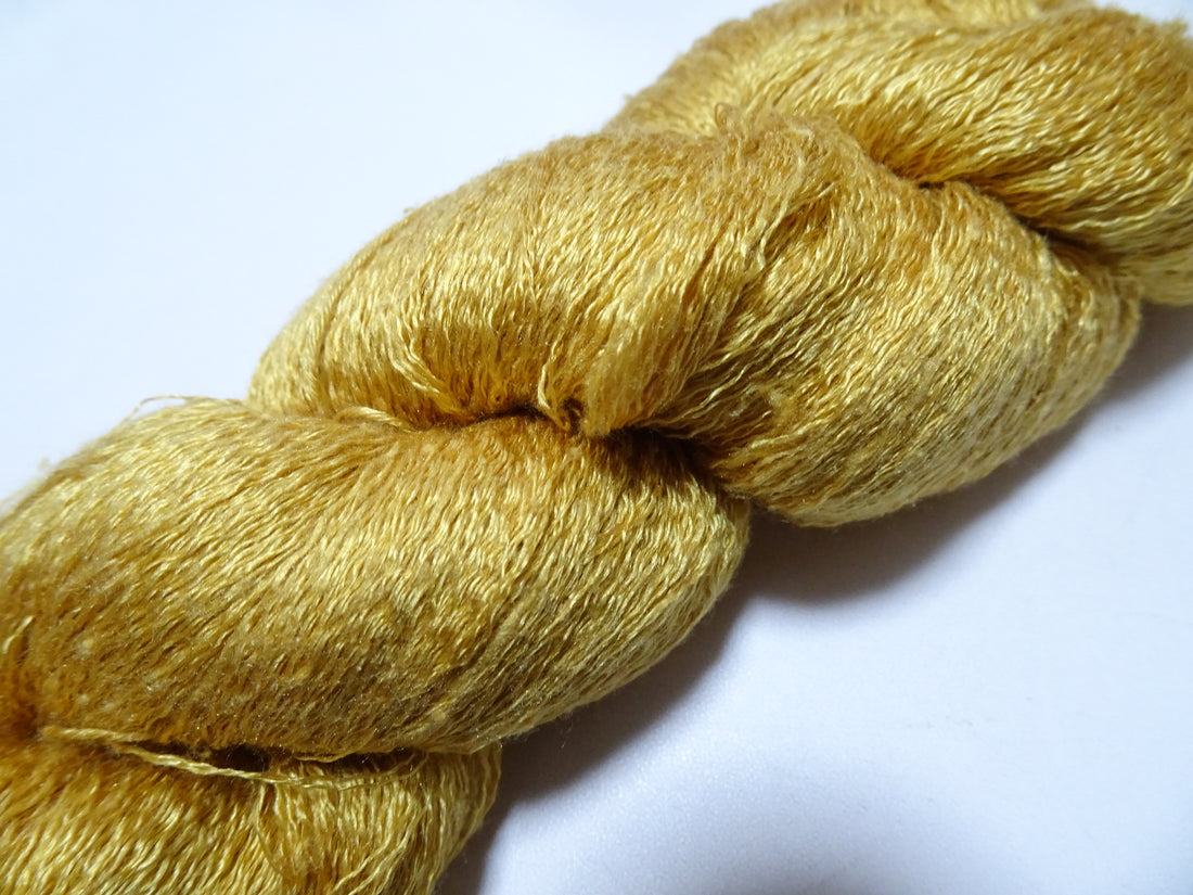 Japanese Vintage Japanese Cedar Dyeing Silk Thread Embroidery & Weaving Golden Brown 18147