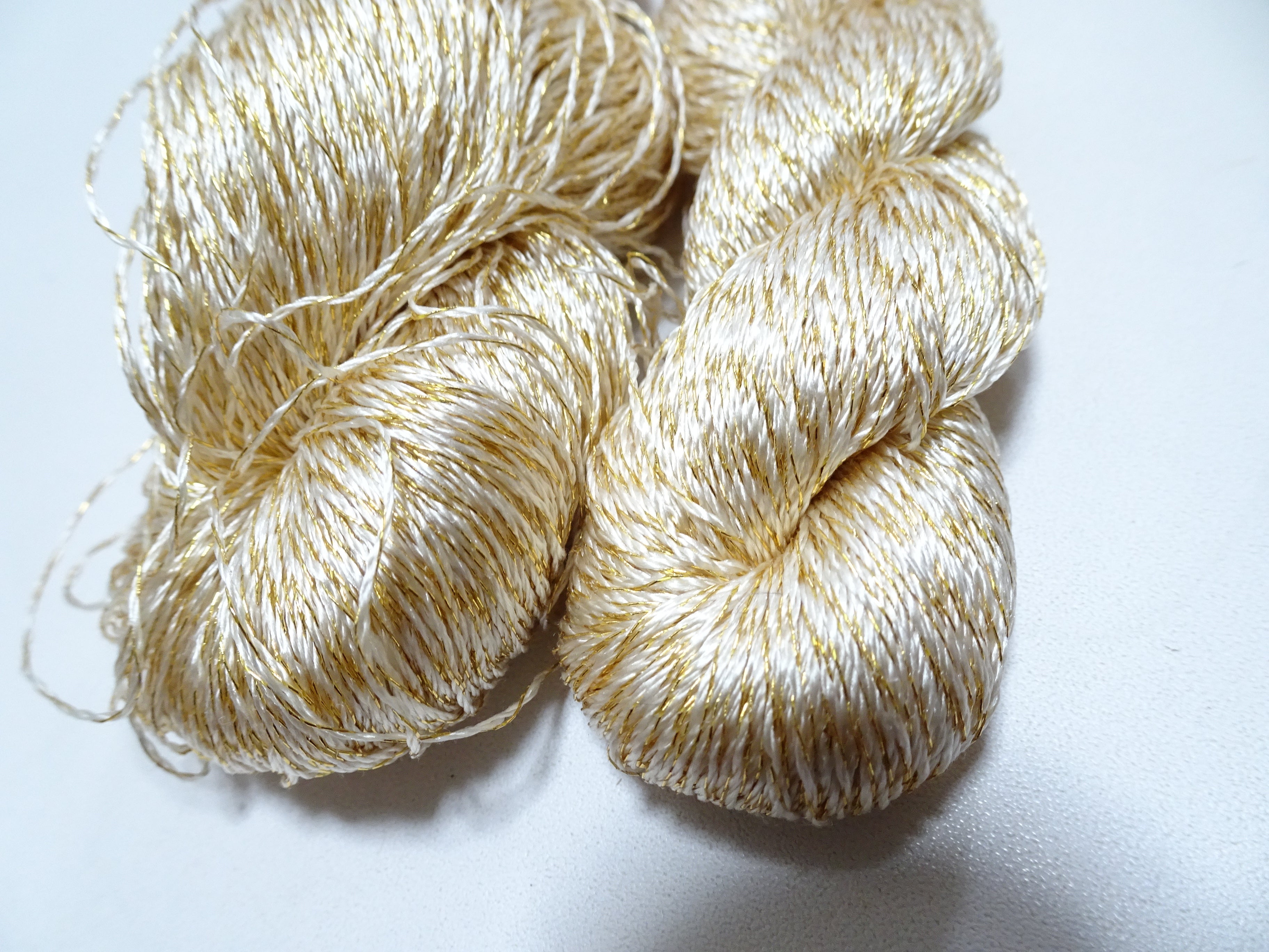 Japanese Vintage High Class Rare Silk Thread 2sets Mixture of Gold embroidery 15620