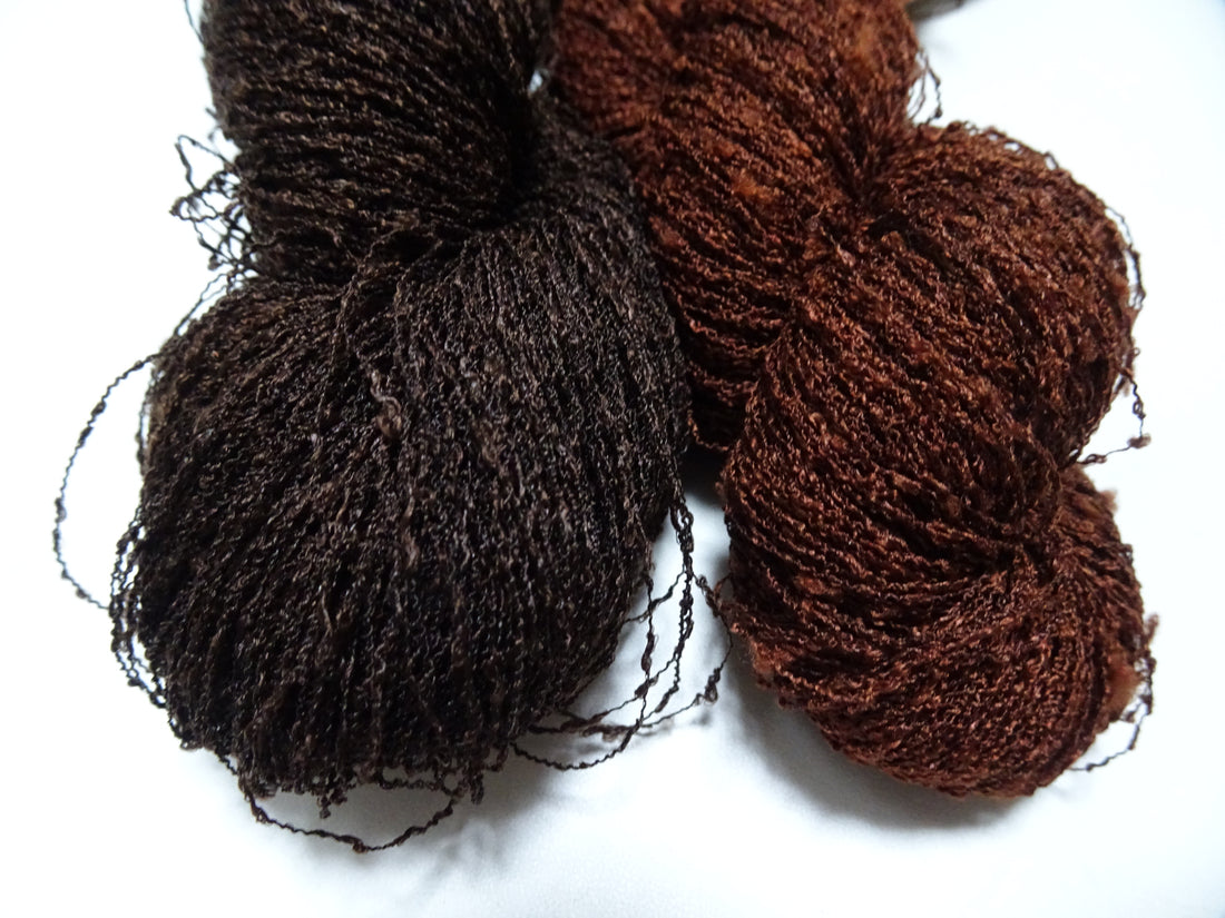 Japanese Vintage Unusual Tsumugi Silk Thread 2sets Embroidery & Weaving 17566
