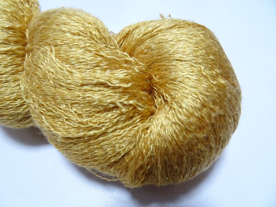 Japanese Vintage Japanese Cedar Dyeing Silk Thread Embroidery & Weaving Golden Brown 18147