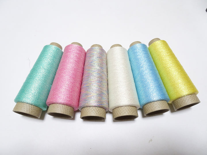 Japanese vintage metallic hagoromo Aurora thread 6sets embroidey 6000M 8759 0.16mm