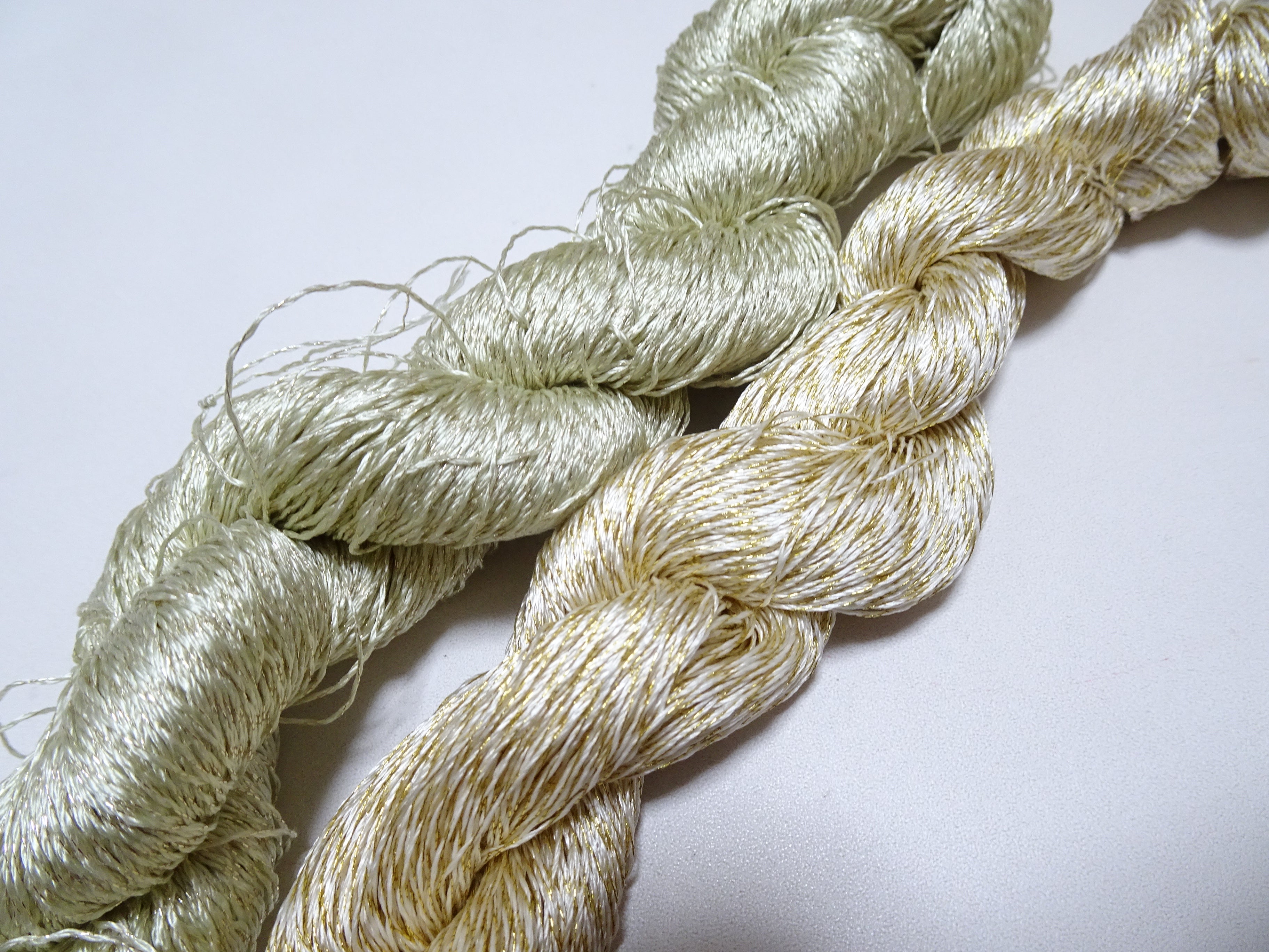 Japanese Vintage High Class Rare Silk Thread 2sets Mixture of Gold embroidery 15621