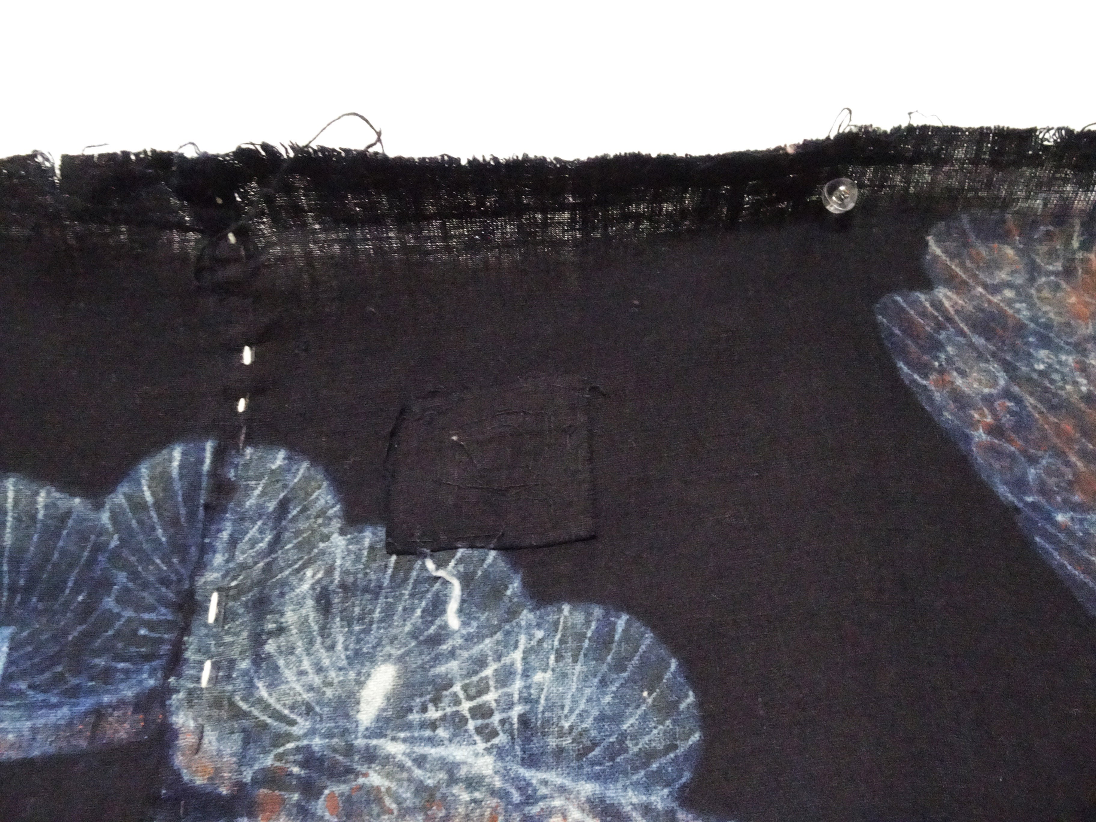 Japanese Antique Meiji Period Tsutsugaki Indigo Textile – Hawks & Pine, Rare Japanese Folk Art, Hand-Dyed Cotton, Wall Hanging 16490