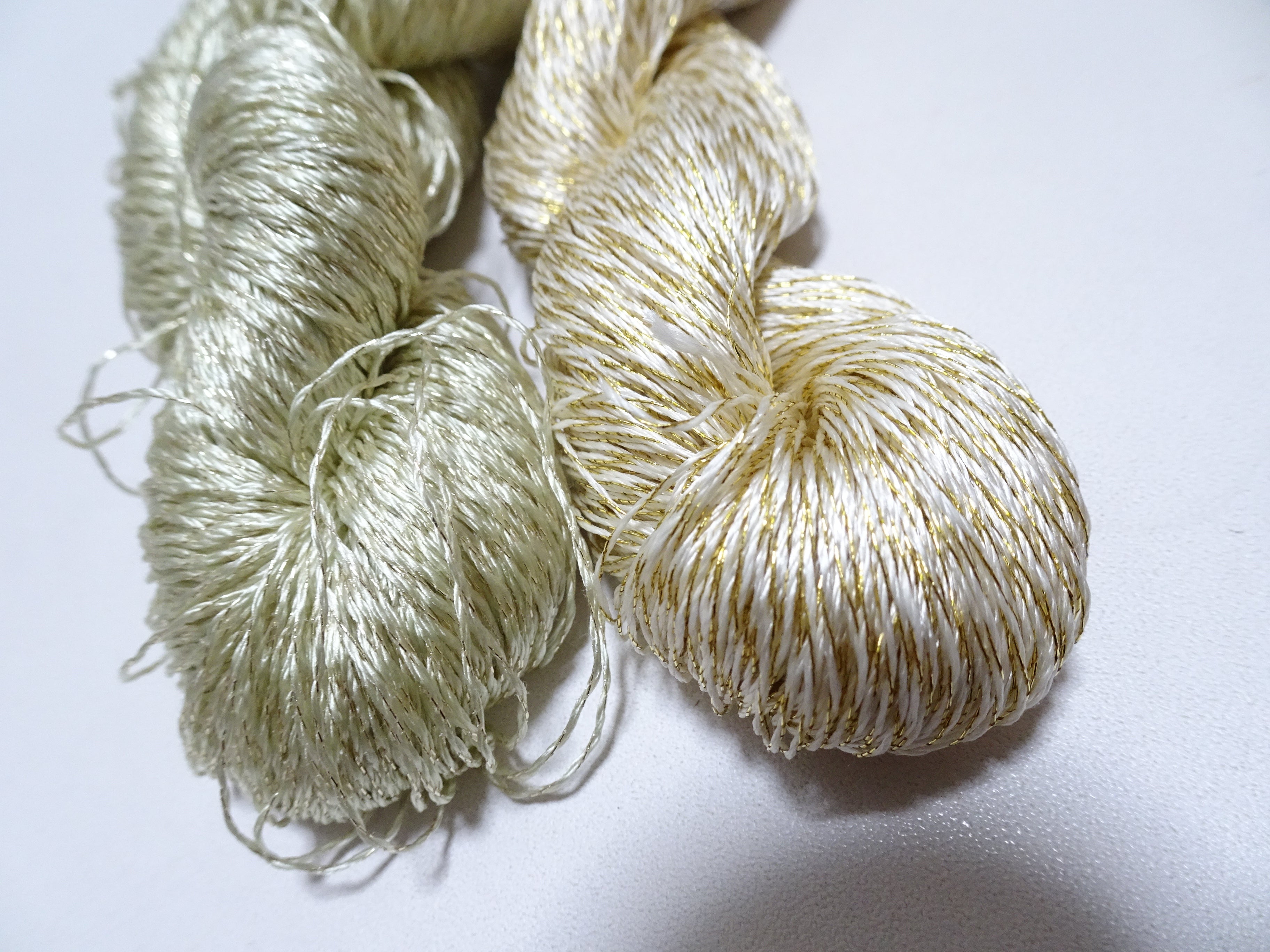 Japanese Vintage High Class Rare Silk Thread 2sets Mixture of Gold embroidery 15621