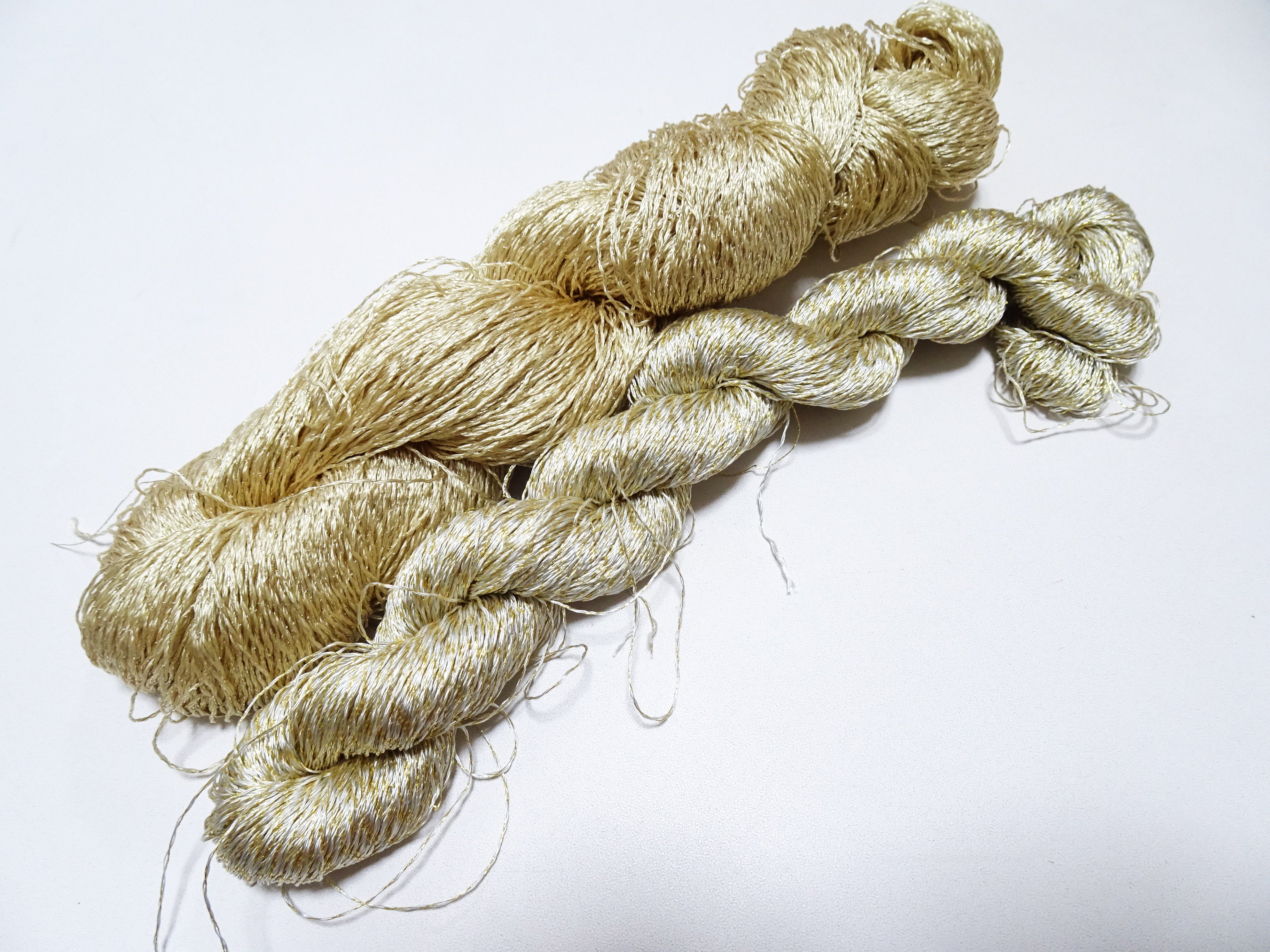 Japanese Vintage High Class Rare Silk Thread 2sets Mixture of Gold embroidery 15622