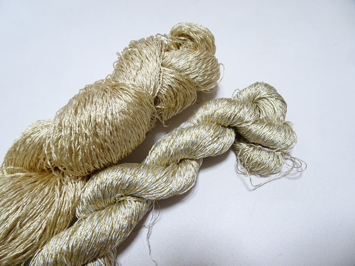 Japanese Vintage High Class Rare Silk Thread 2sets Mixture of Gold embroidery 15622