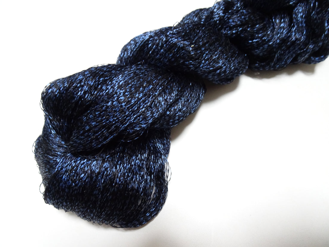 Japanese Vintage Super Rare Indigo Mud Dyeing kasuri loose Twisted Silk Thread Various Sets Embroidery & weave 15539