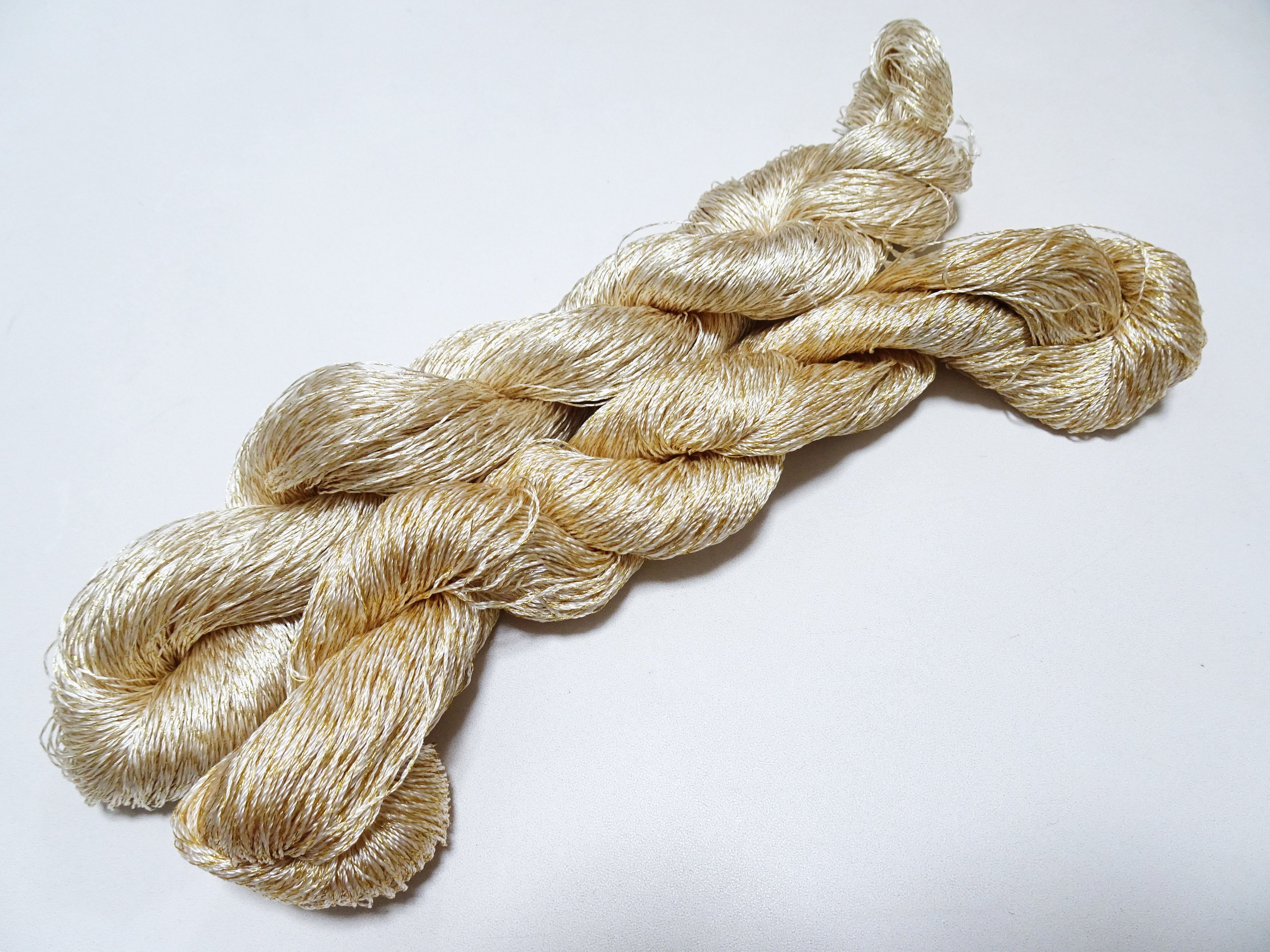 Japanese Vintage High Class Rare Silk Thread 2sets Mixture of Gold embroidery 15623