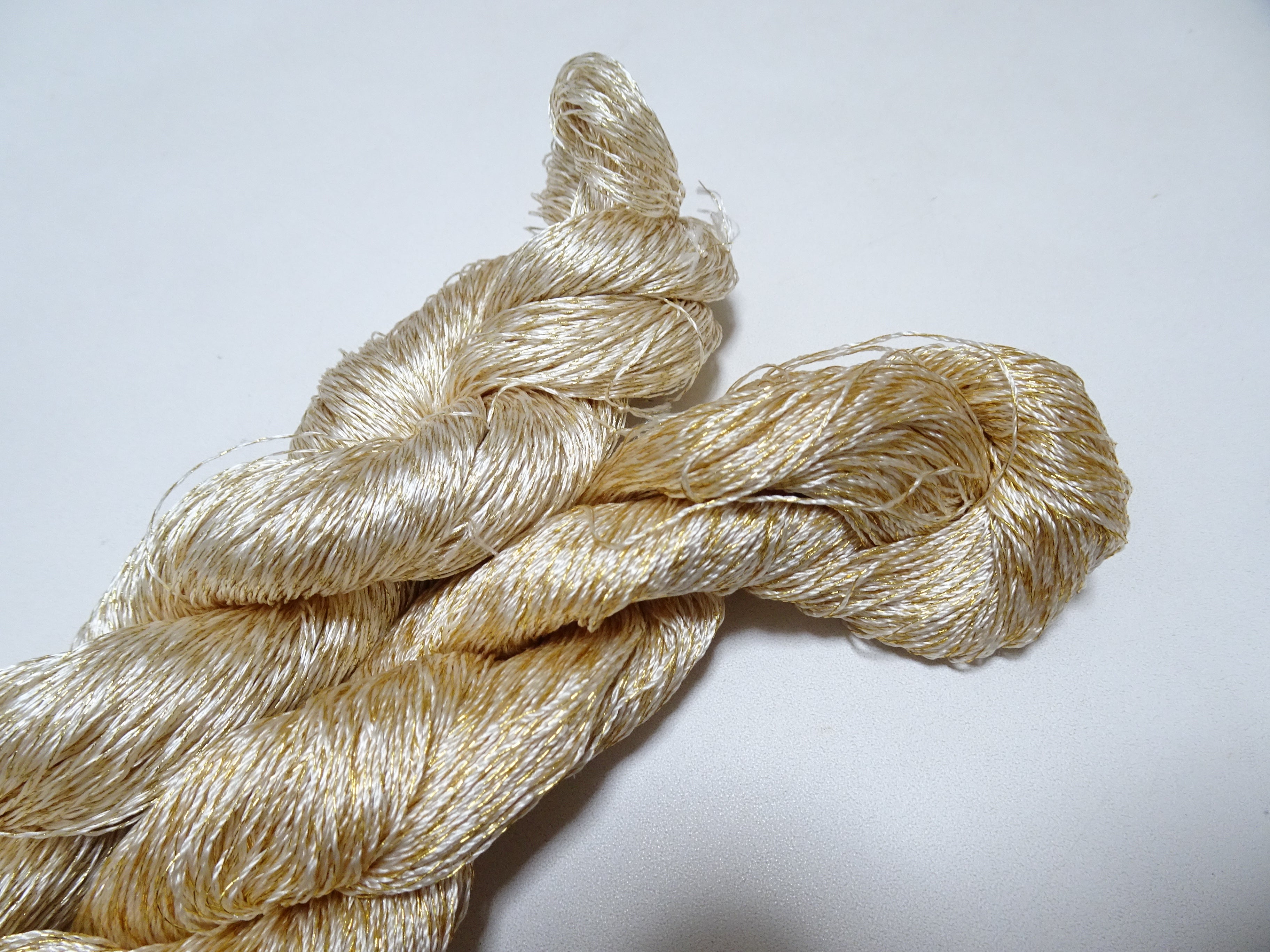 Japanese Vintage High Class Rare Silk Thread 2sets Mixture of Gold embroidery 15623