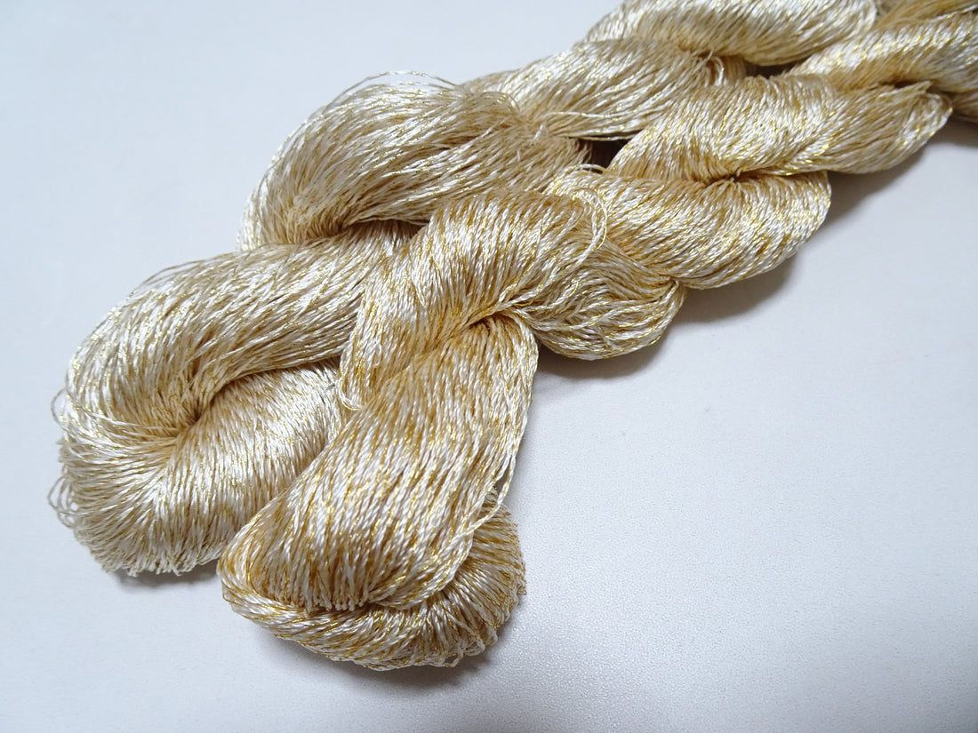 Japanese Vintage High Class Rare Silk Thread 2sets Mixture of Gold embroidery 15623