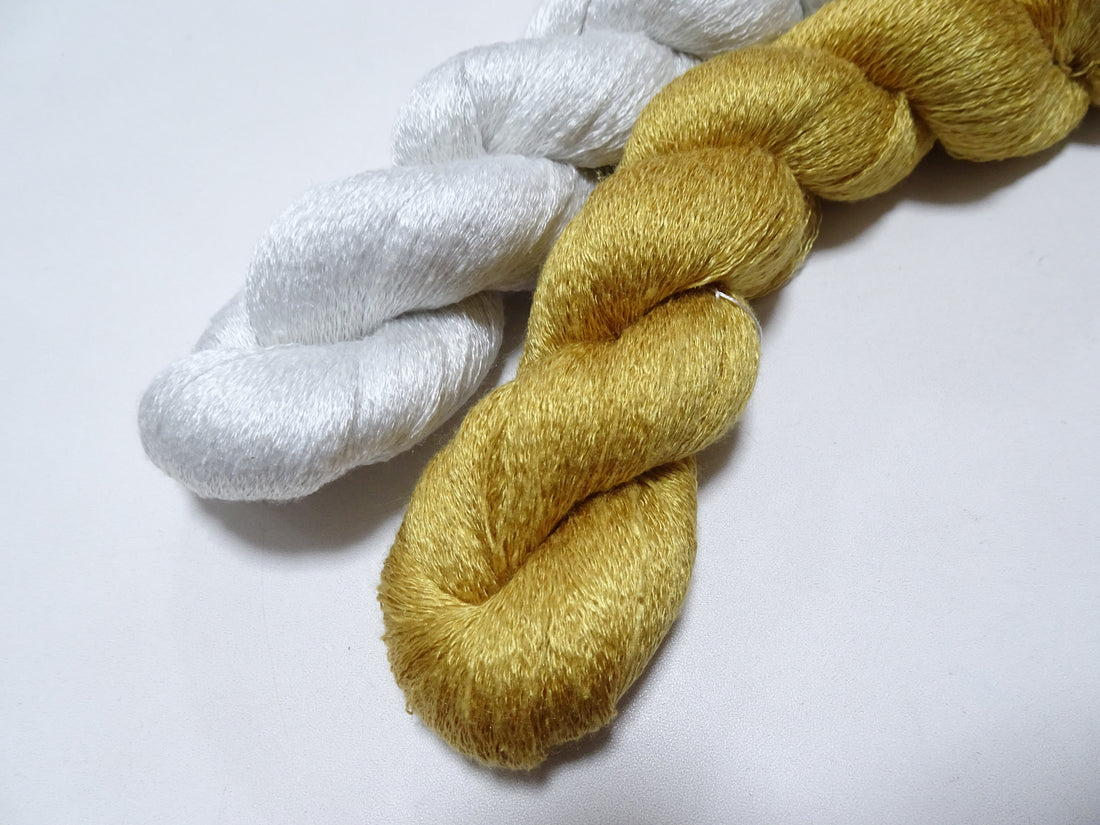 Japanese Vintage Japanese Cedar Dyeing Silk Thread 2sets Embroidery & Weaving 18150