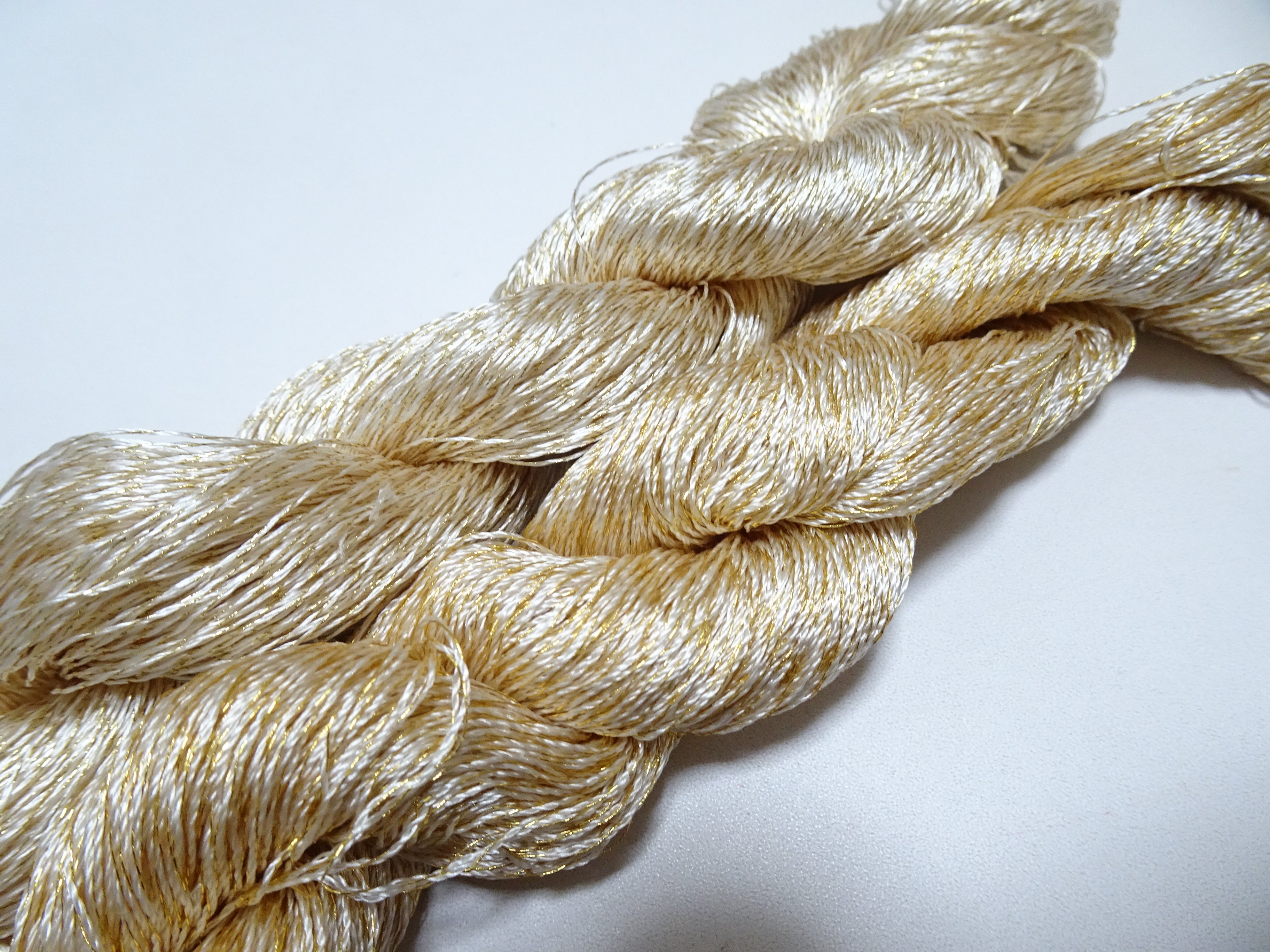 Japanese Vintage High Class Rare Silk Thread 2sets Mixture of Gold embroidery 15623