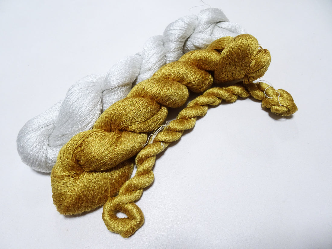 Japanese Vintage Japanese Cedar Dyeing Silk Thread 3sets Embroidery & Weaving 18151