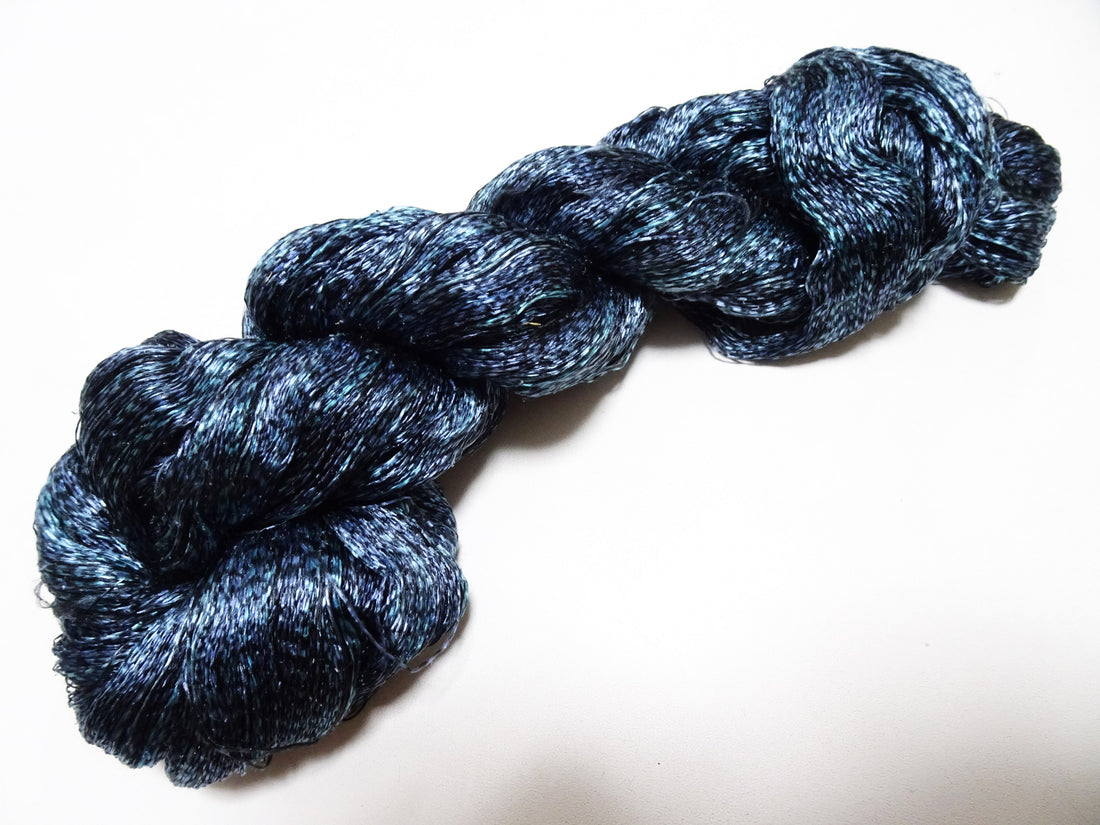 Japanese Vintage Super Rare Indigo Mud Dyeing kasuri loose Twisted Silk Thread Various Sets Embroidery & weave 15541