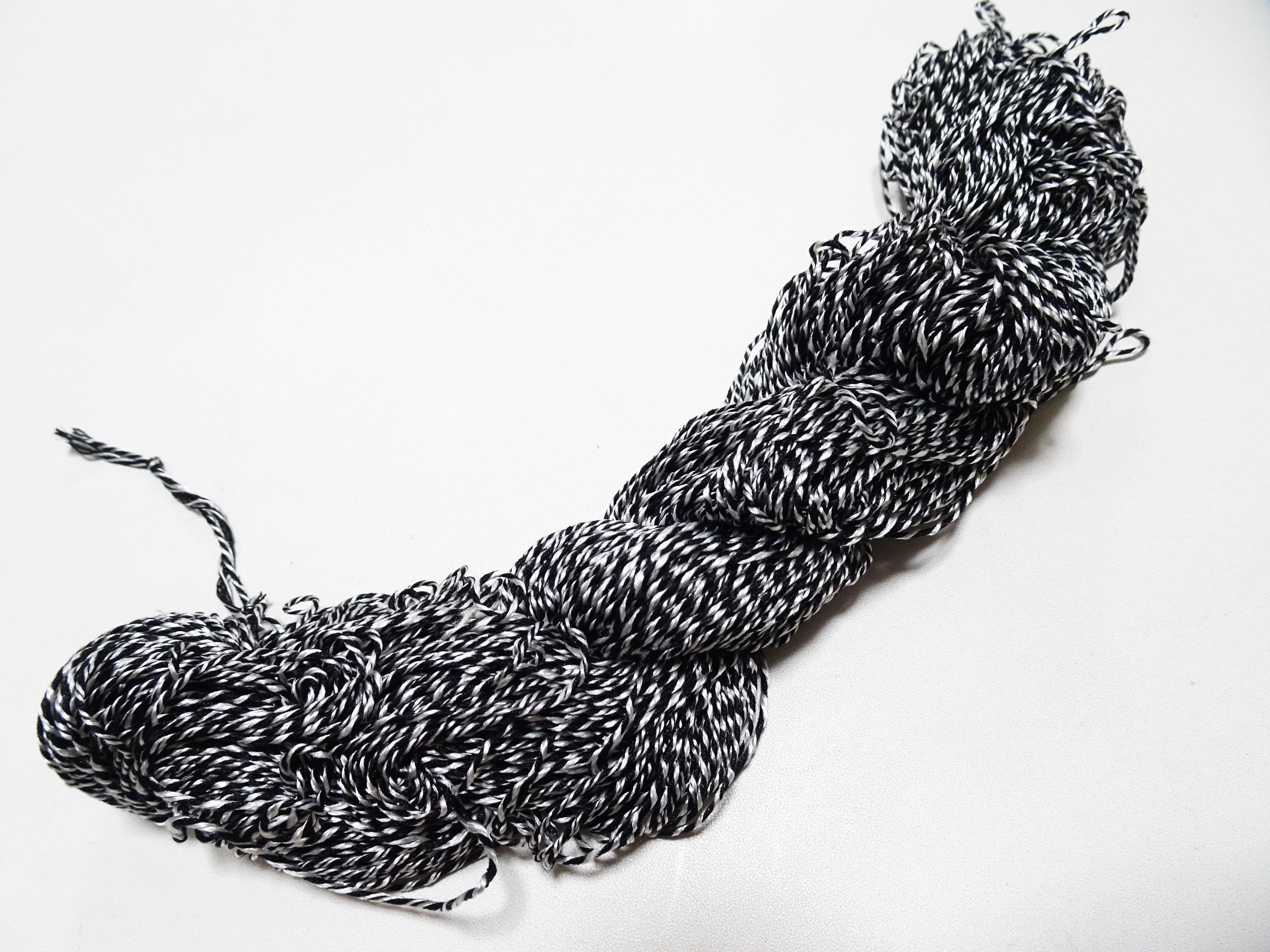 Japanese Tanaka Gen Silk – One-of-a-Kind Hand-Dyed Artistic Silk Thread, Rare Japanese Artisan Yarn, Limited Stock  Black & White 19141