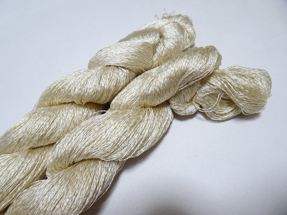 Japanese Vintage High Class Rare Silk Thread 2sets Mixture of Gold embroidery 15624