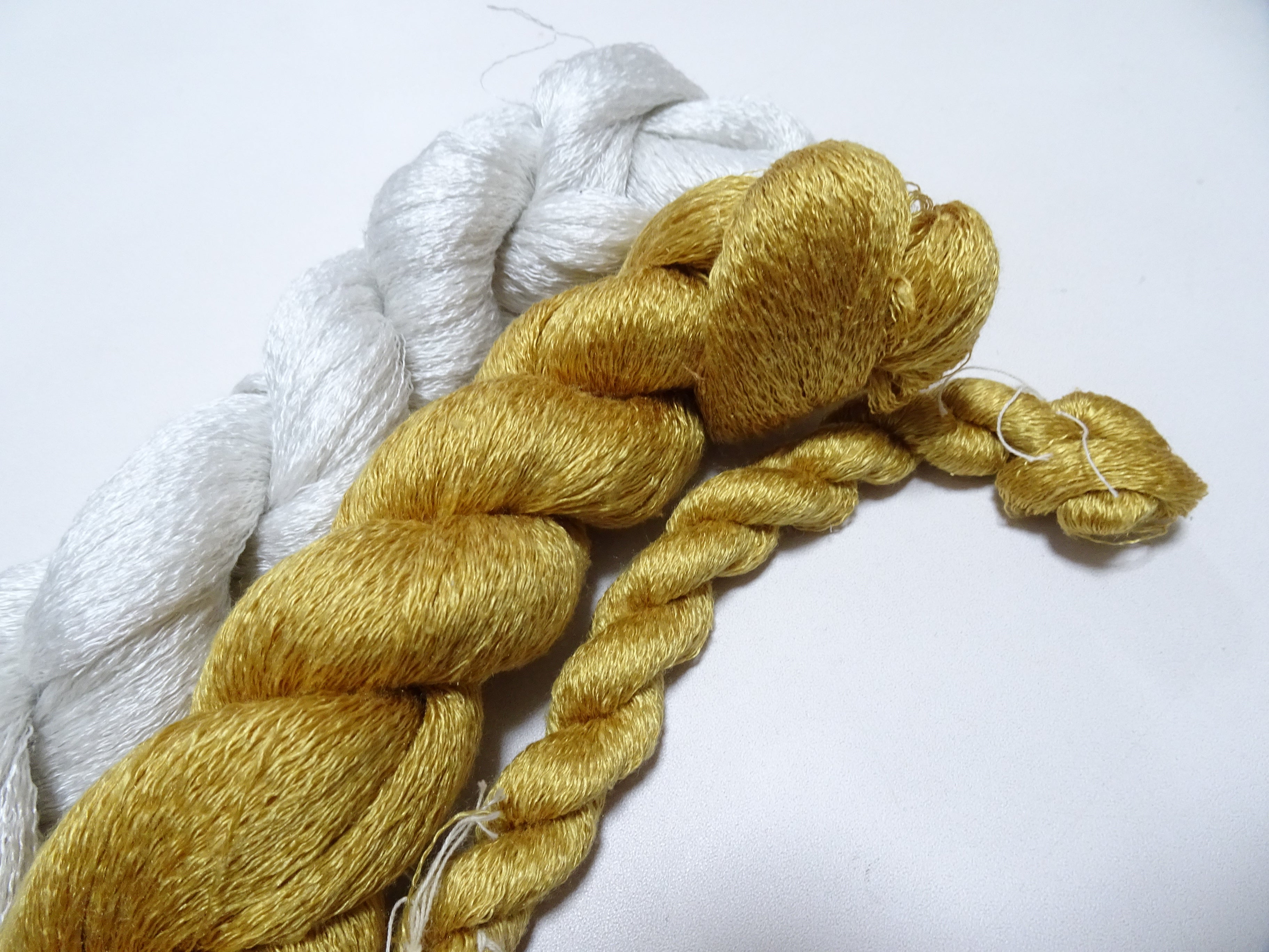 Japanese Vintage Japanese Cedar Dyeing Silk Thread 3sets Embroidery & Weaving 18151