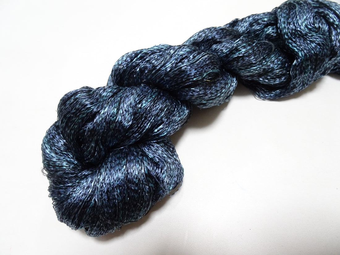 Japanese Vintage Super Rare Indigo Mud Dyeing kasuri loose Twisted Silk Thread Various Sets Embroidery & weave 15541