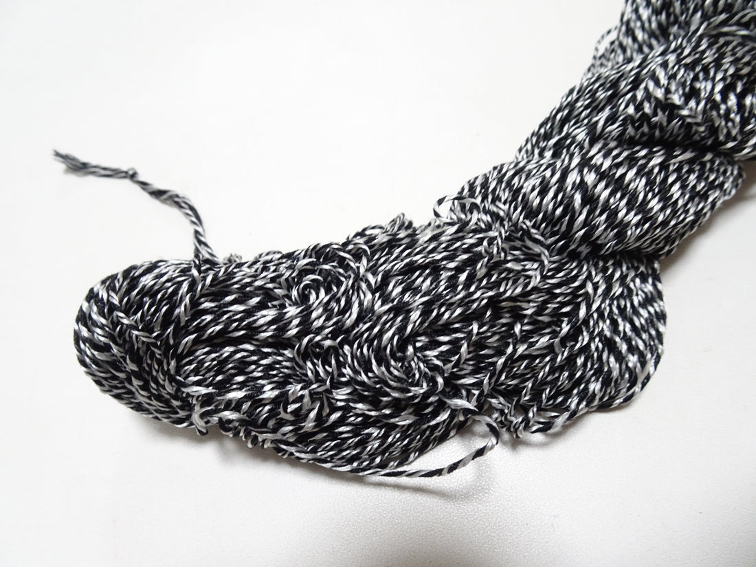 Japanese Tanaka Gen Silk – One-of-a-Kind Hand-Dyed Artistic Silk Thread, Rare Japanese Artisan Yarn, Limited Stock  Black & White 19141