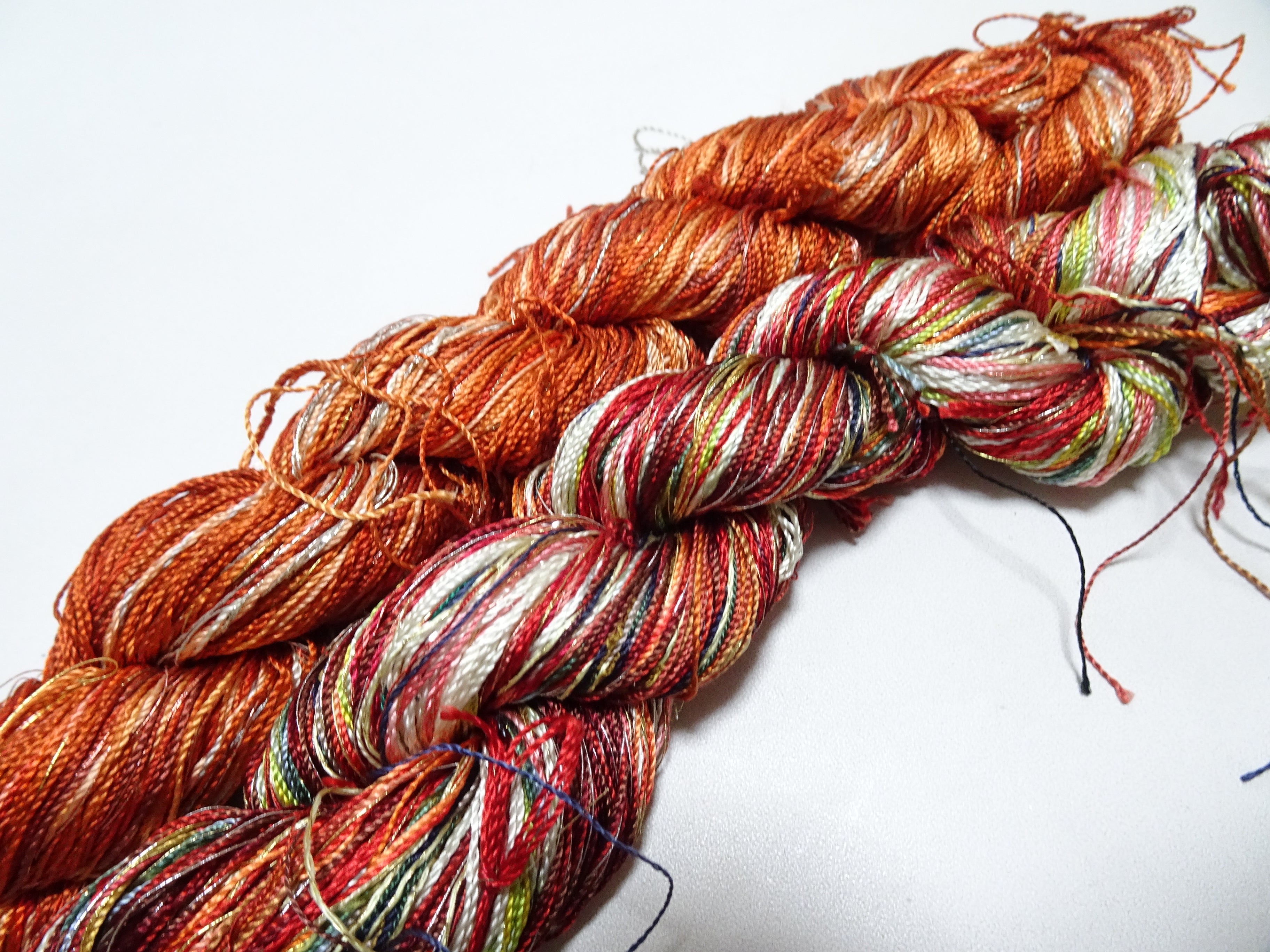 Japanese Vintage Twisted Silk Thread 2sets Embroidery & Weaving 18465