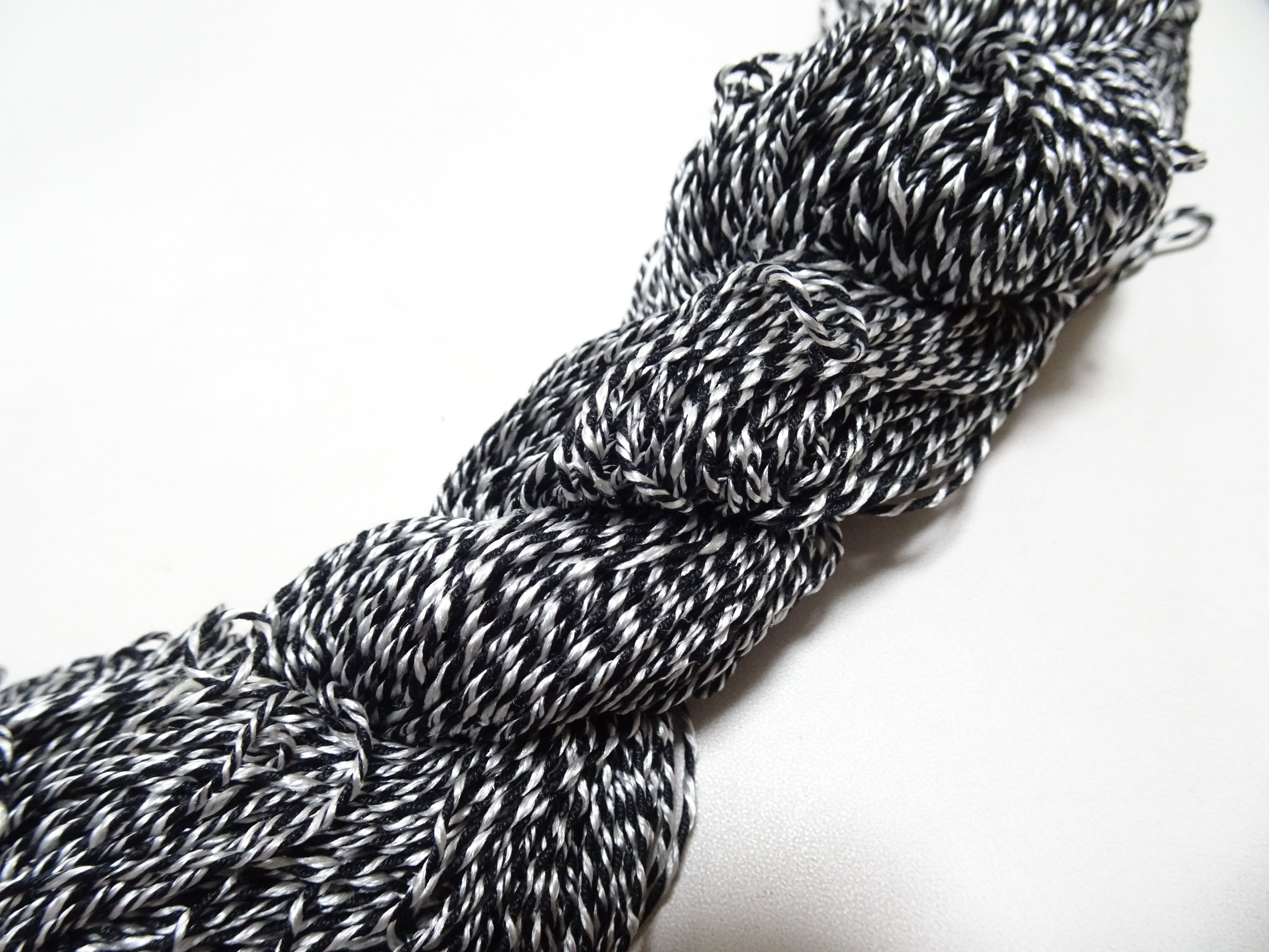 Japanese Tanaka Gen Silk – One-of-a-Kind Hand-Dyed Artistic Silk Thread, Rare Japanese Artisan Yarn, Limited Stock  Black & White 19141