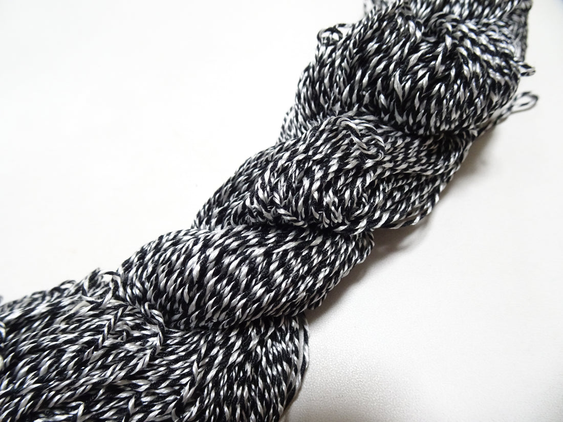 Japanese Tanaka Gen Silk – One-of-a-Kind Hand-Dyed Artistic Silk Thread, Rare Japanese Artisan Yarn, Limited Stock  Black & White 19141