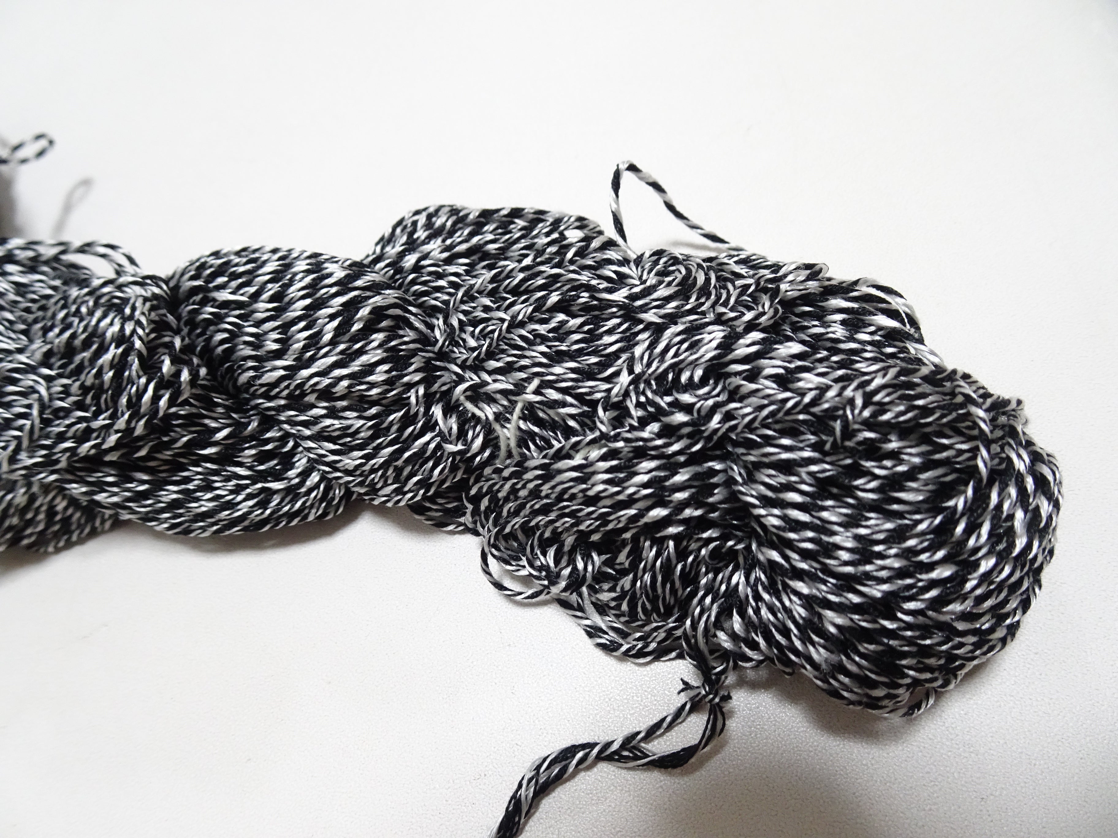 Japanese Tanaka Gen Silk – One-of-a-Kind Hand-Dyed Artistic Silk Thread, Rare Japanese Artisan Yarn, Limited Stock  Black & White 19141