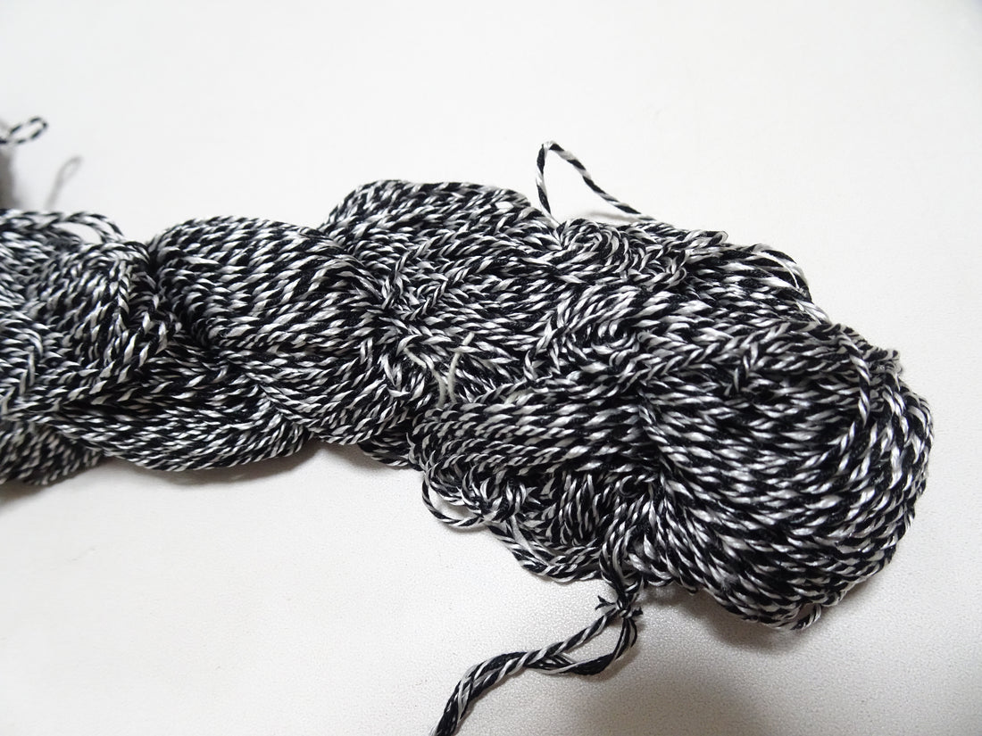 Japanese Tanaka Gen Silk – One-of-a-Kind Hand-Dyed Artistic Silk Thread, Rare Japanese Artisan Yarn, Limited Stock  Black & White 19141