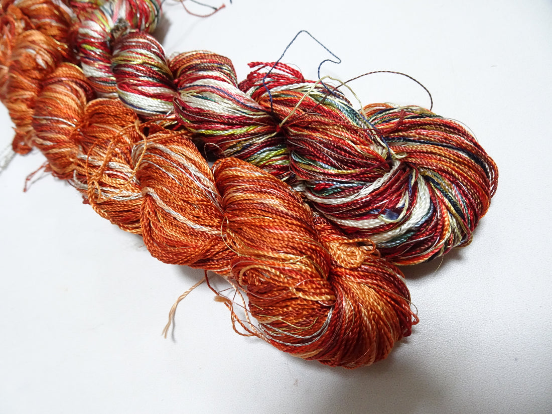 Japanese Vintage Twisted Silk Thread 2sets Embroidery & Weaving 18465