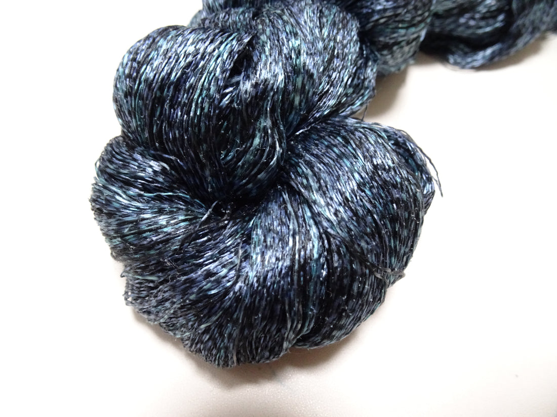 Japanese Vintage Super Rare Indigo Mud Dyeing kasuri loose Twisted Silk Thread Various Sets Embroidery & weave 15541