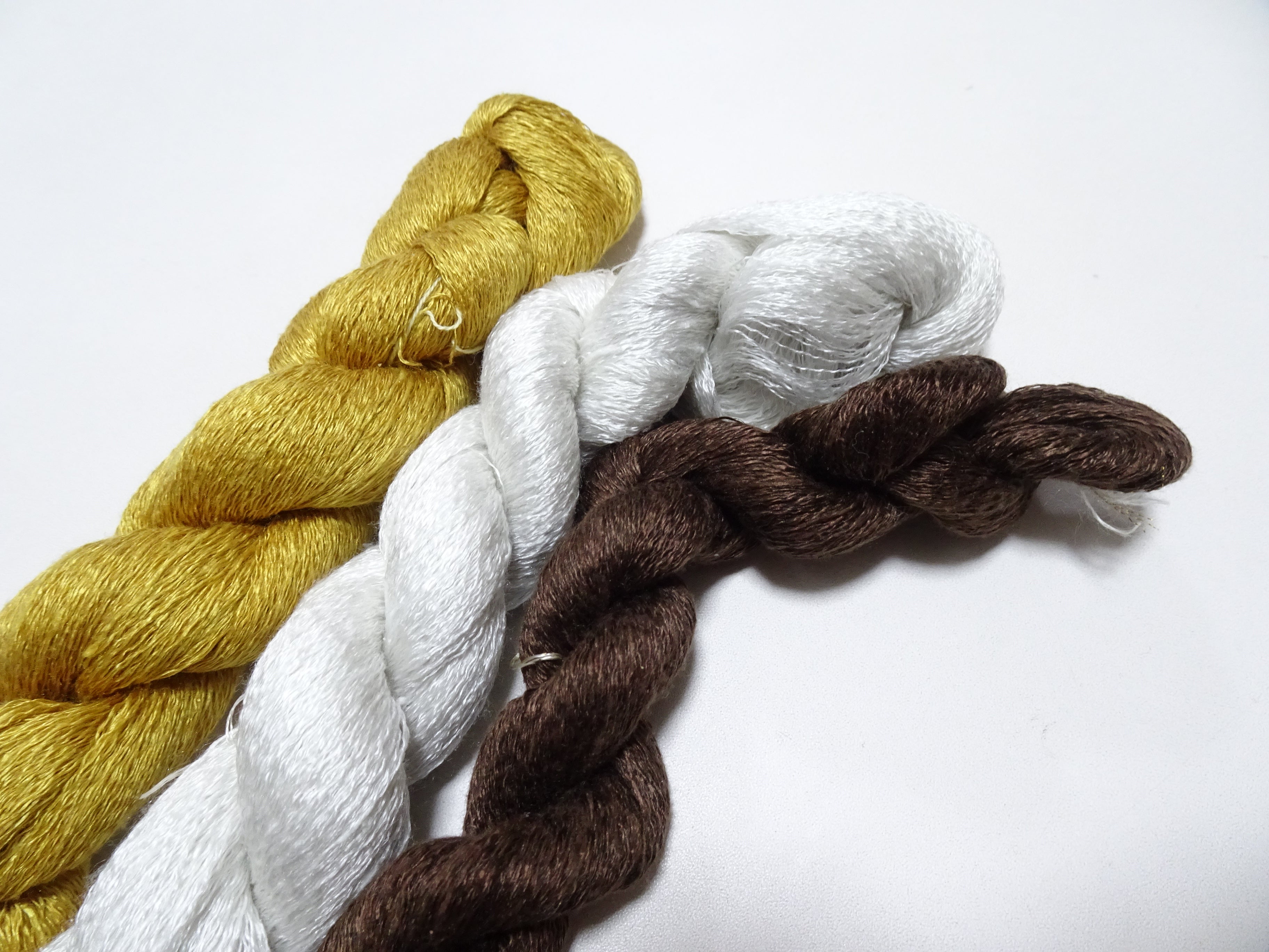 Japanese Vintage Japanese Cedar Dyeing Silk Thread 3sets Embroidery & Weaving 18152