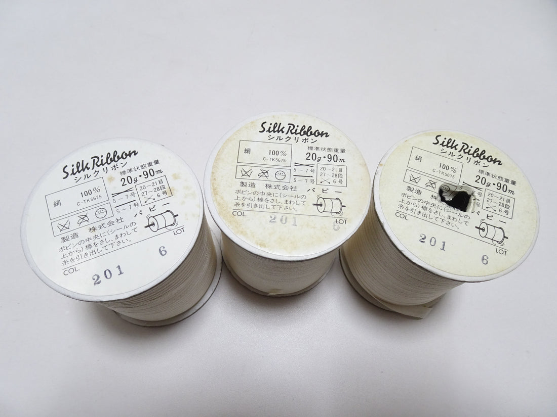 Japanese Vintage Silk Ribbon Embroidery Thread 3sets 18978