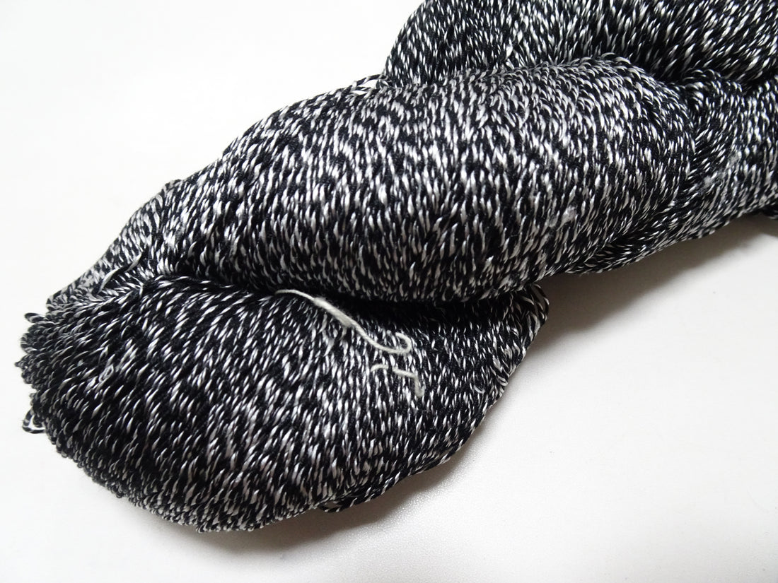 Japanese Tanaka Gen Silk – One-of-a-Kind Hand-Dyed Artistic Silk Thread, Rare Japanese Artisan Yarn, Limited Stock  Black & White 19142