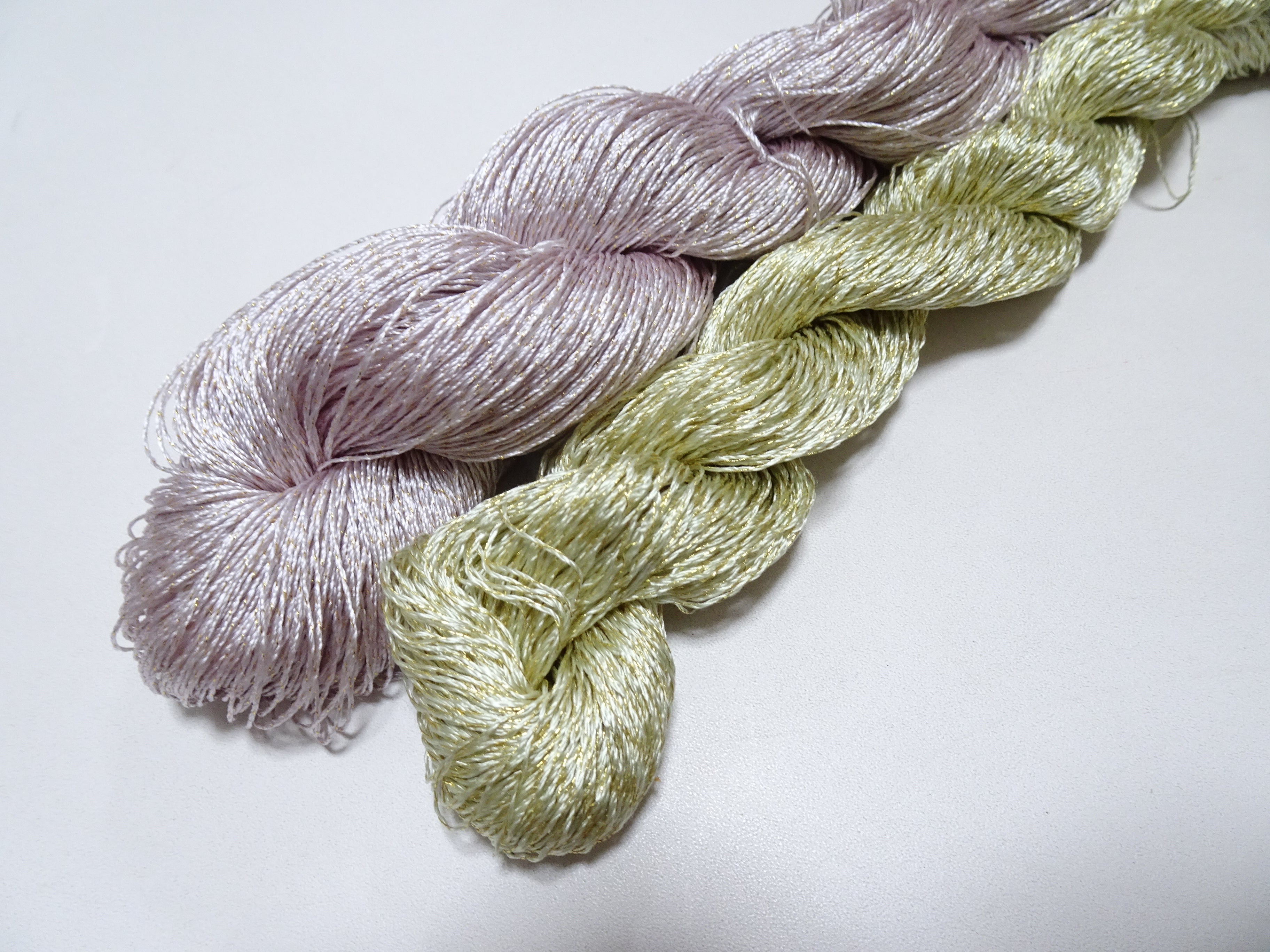 Japanese Vintage High Class Rare Silk Thread 2sets Mixture of Gold embroidery 15625