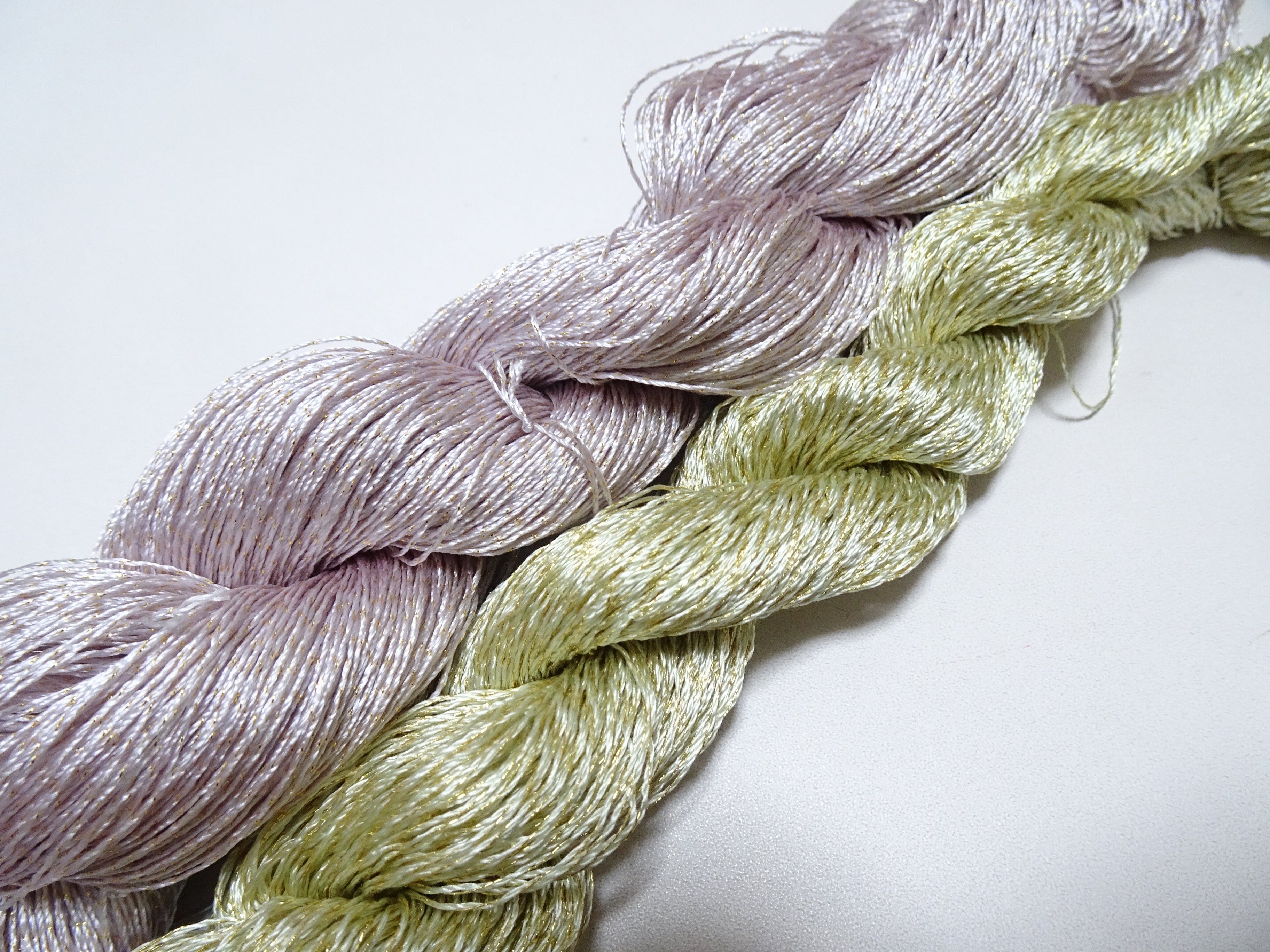 Japanese Vintage High Class Rare Silk Thread 2sets Mixture of Gold embroidery 15625