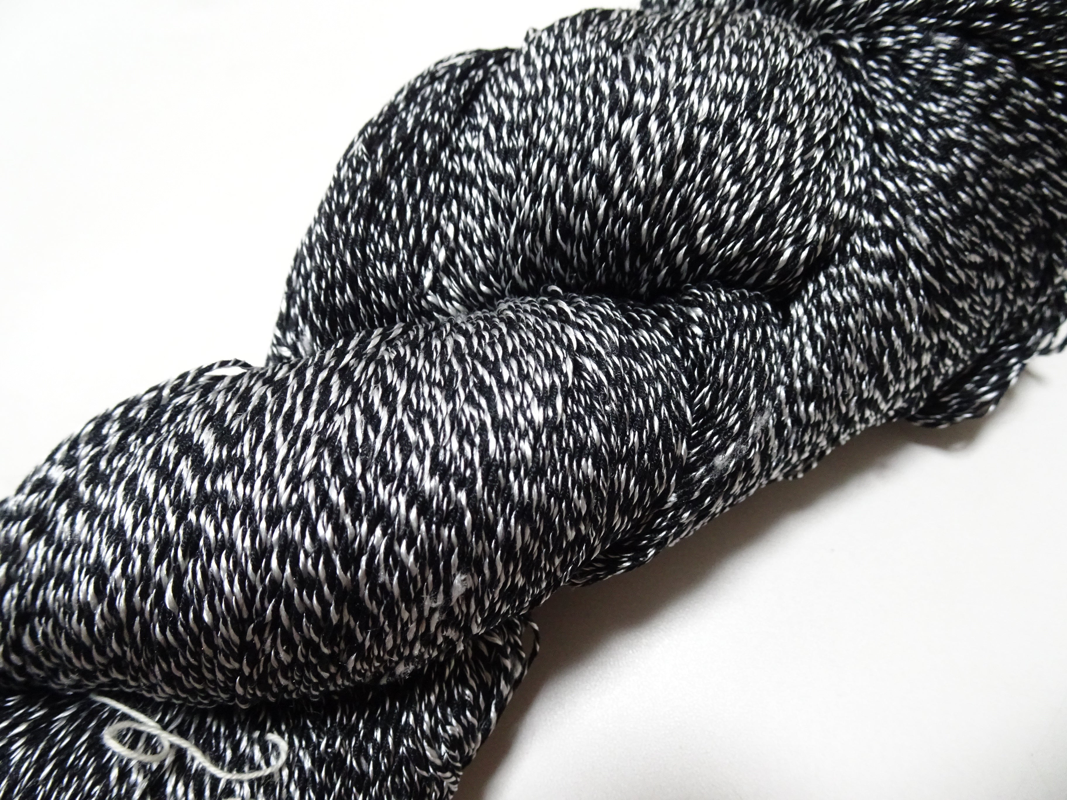 Japanese Tanaka Gen Silk – One-of-a-Kind Hand-Dyed Artistic Silk Thread, Rare Japanese Artisan Yarn, Limited Stock  Black & White 19142