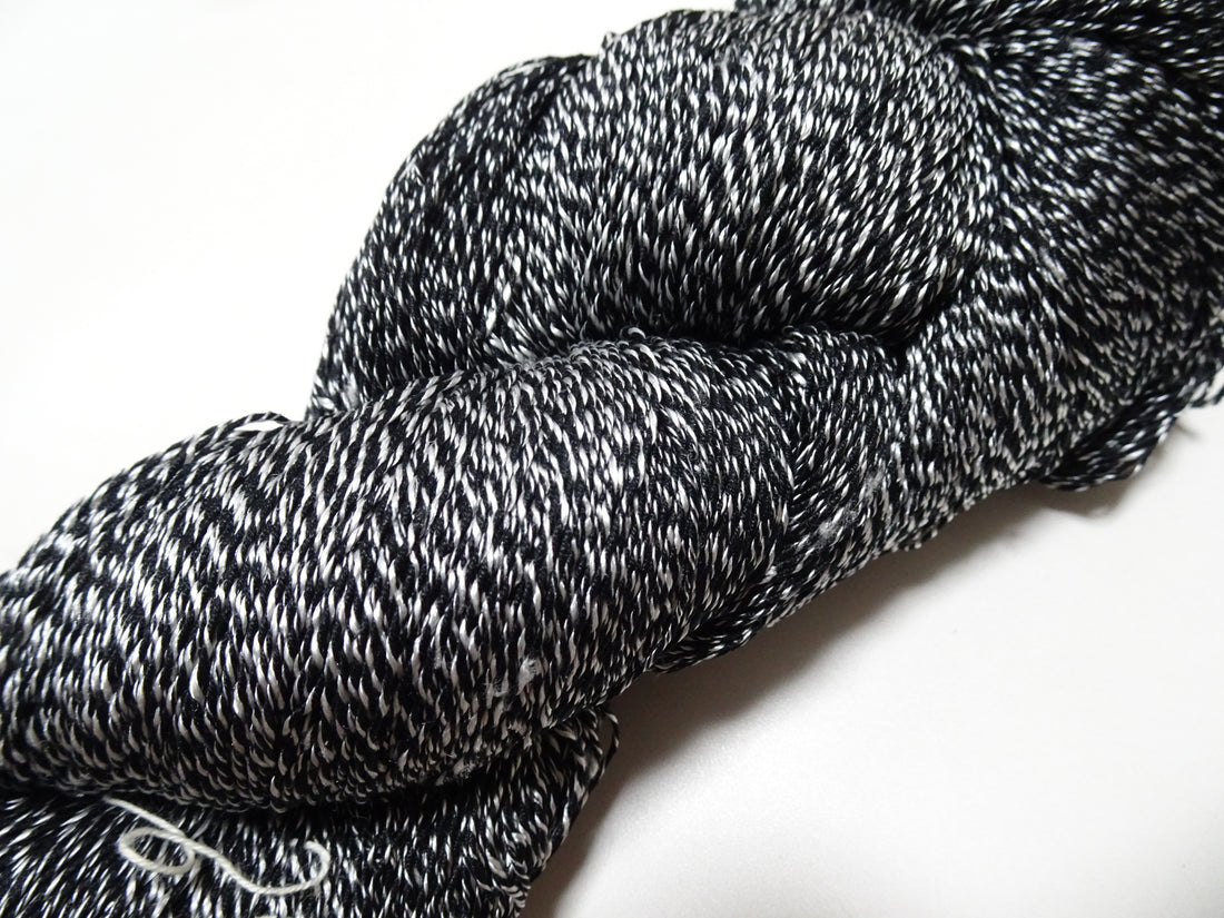 Japanese Tanaka Gen Silk – One-of-a-Kind Hand-Dyed Artistic Silk Thread, Rare Japanese Artisan Yarn, Limited Stock  Black & White 19142