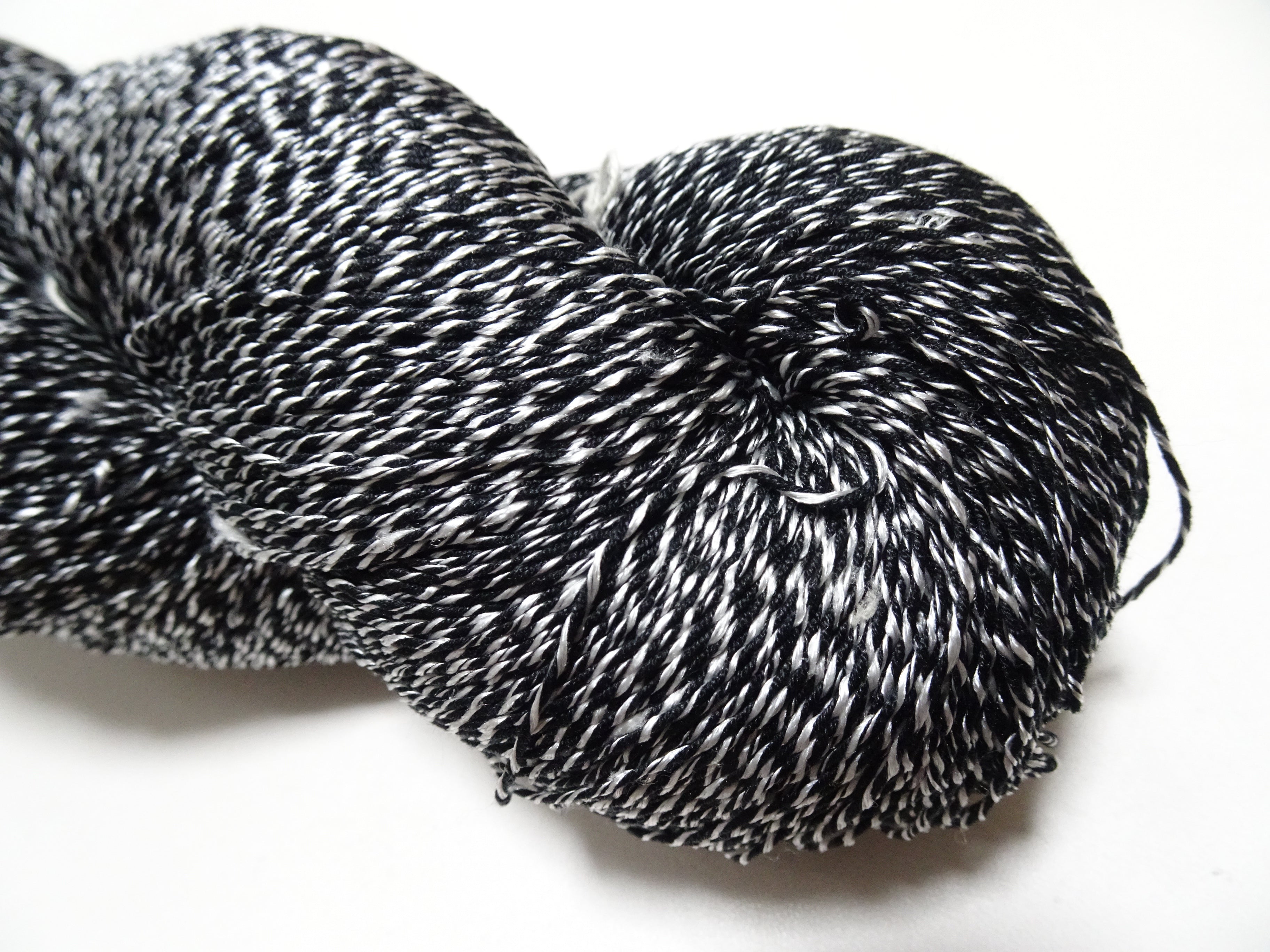 Japanese Tanaka Gen Silk – One-of-a-Kind Hand-Dyed Artistic Silk Thread, Rare Japanese Artisan Yarn, Limited Stock  Black & White 19142