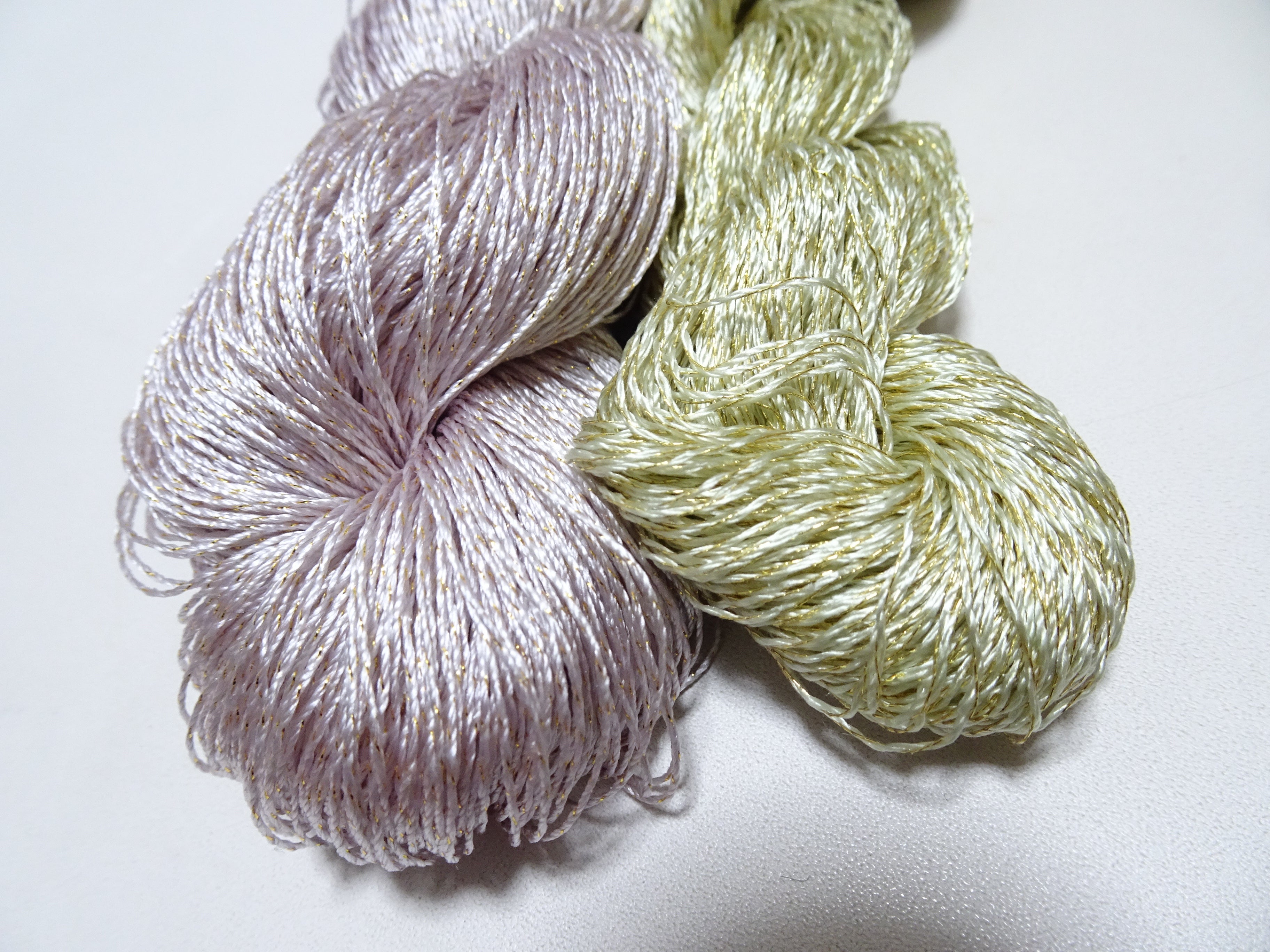 Japanese Vintage High Class Rare Silk Thread 2sets Mixture of Gold embroidery 15625