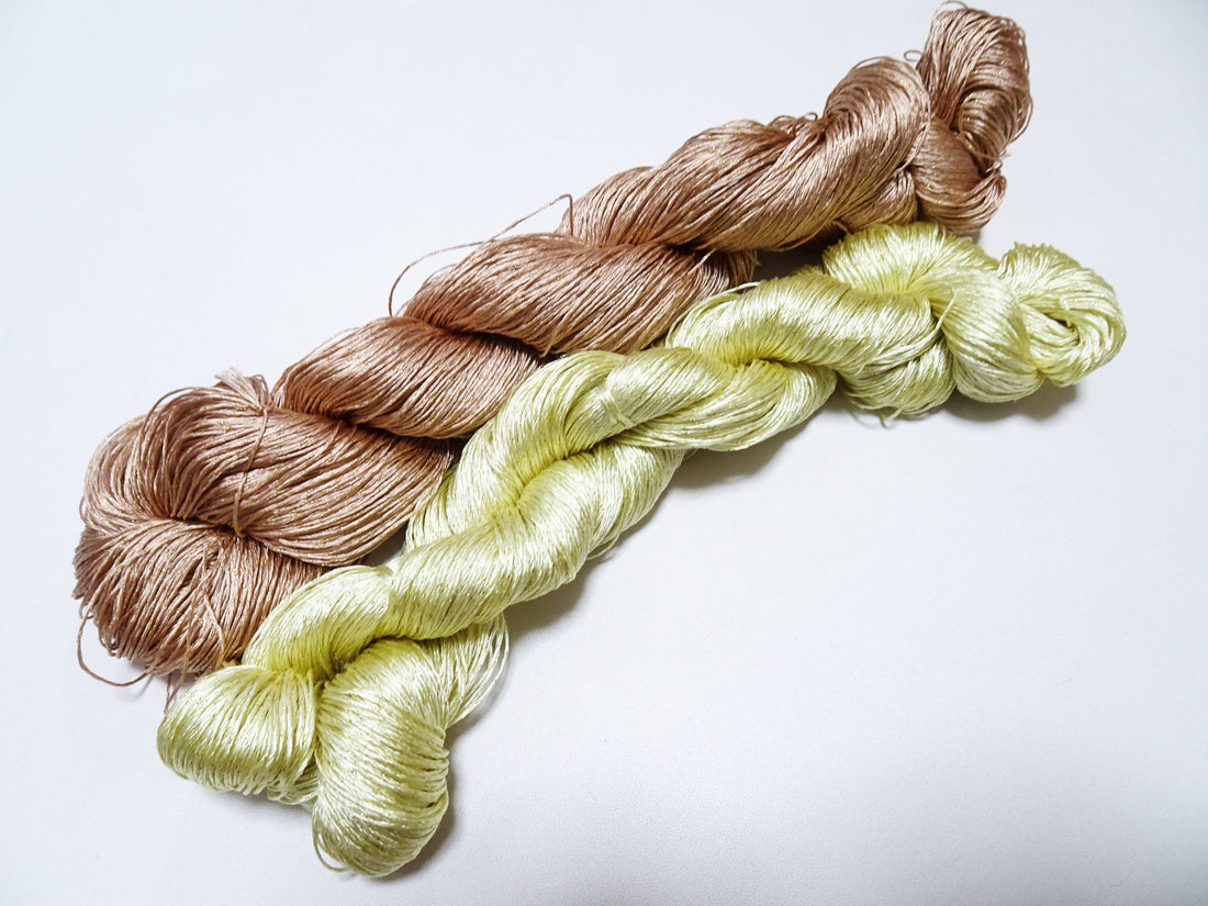 Japanese Vintage High Class Rare Silk Thread 2sets Mixture of Gold embroidery 15626