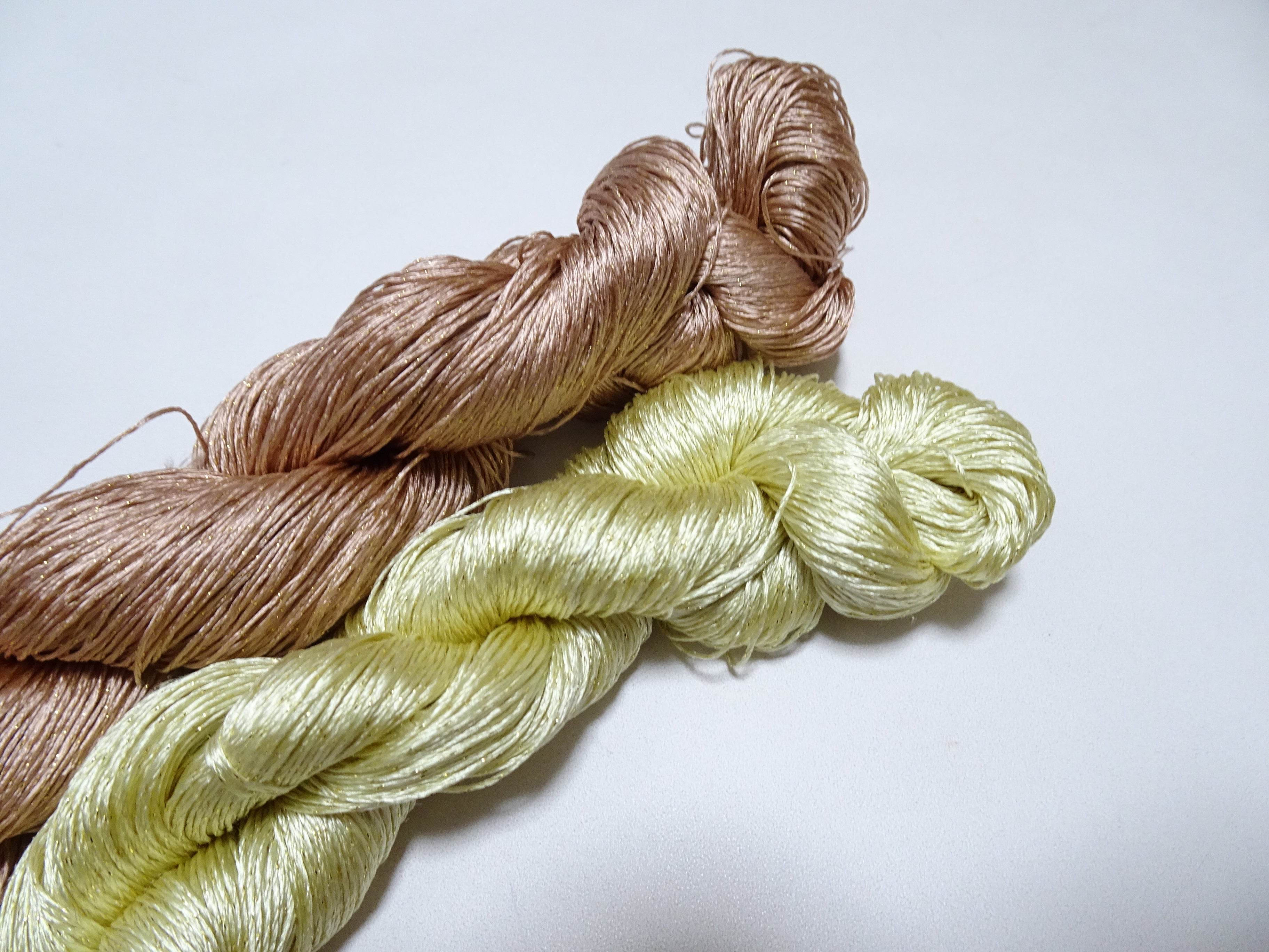 Japanese Vintage High Class Rare Silk Thread 2sets Mixture of Gold embroidery 15626