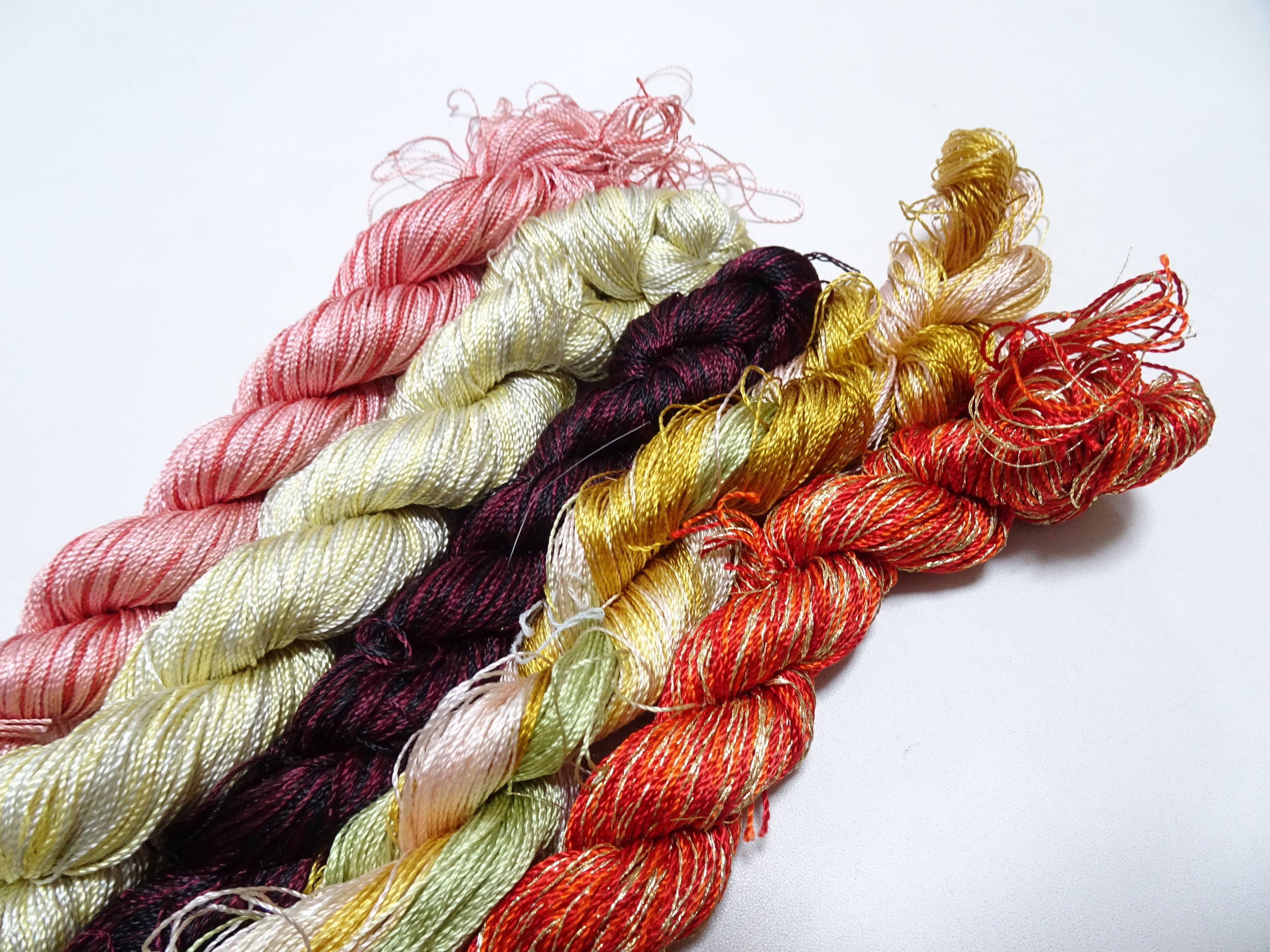 Japanese Vintage Twisted Silk Thread 5sets Embroidery & Weaving 18467