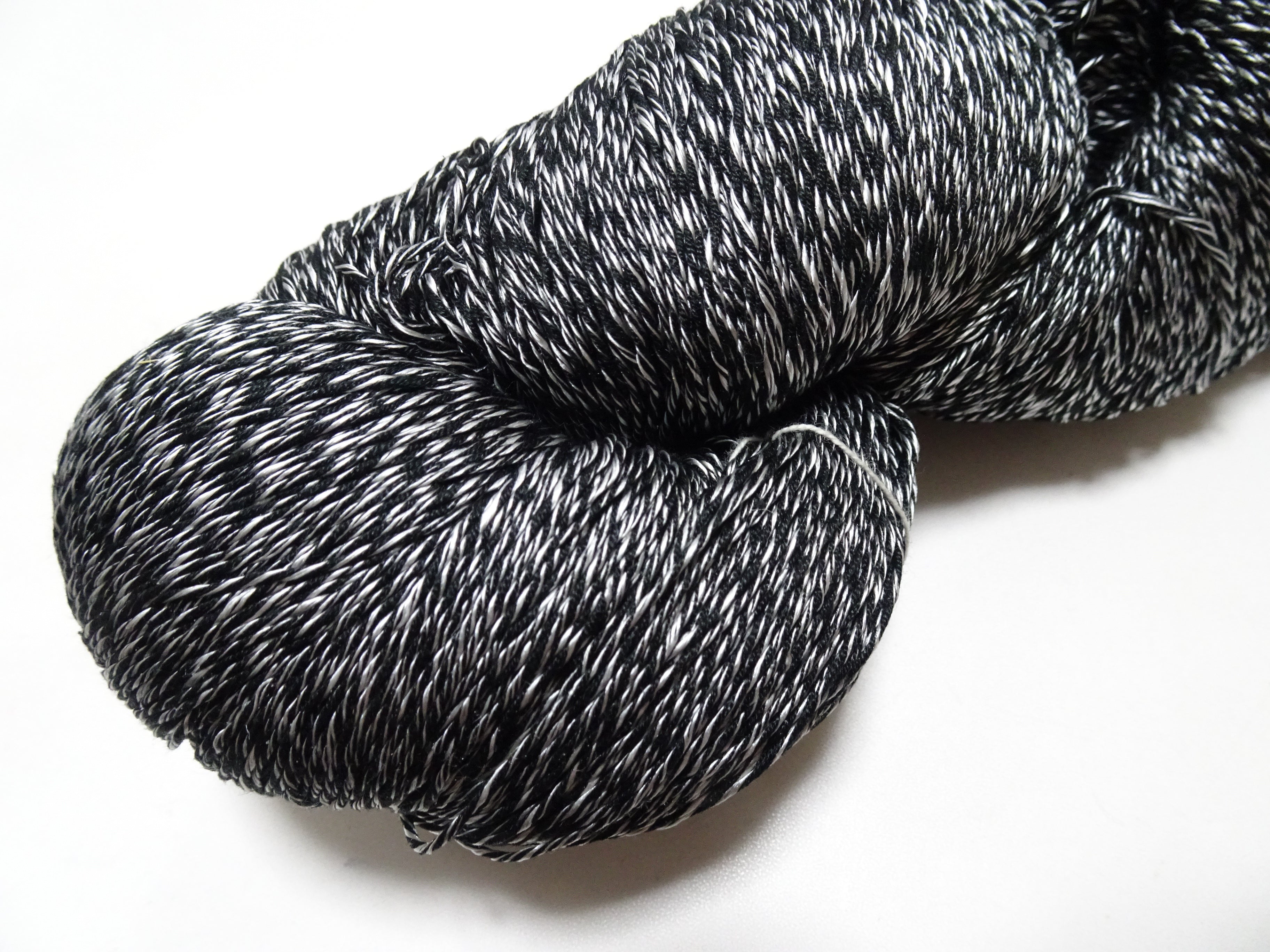 Japanese Tanaka Gen Silk – One-of-a-Kind Hand-Dyed Artistic Silk Thread, Rare Japanese Artisan Yarn, Limited Stock  Black & White 19143