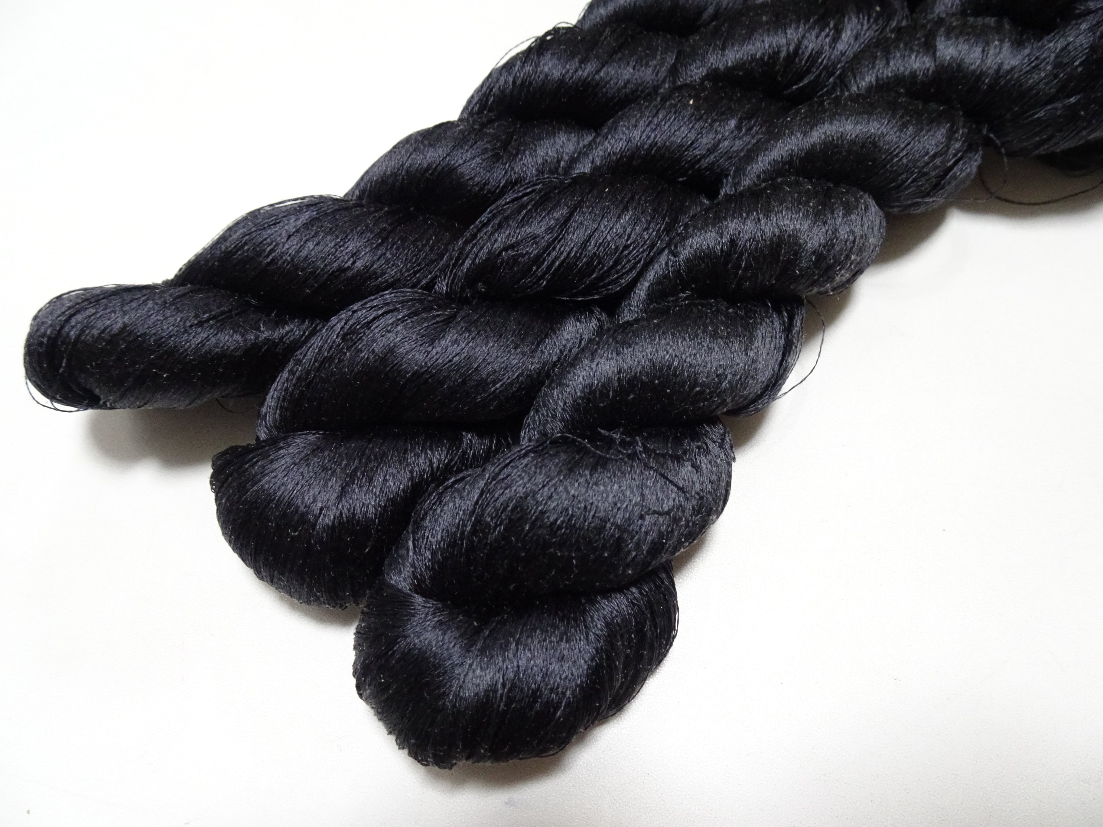 Japanese Vintage Twisted Silk Thread　3sets Embroidery  Black 18979