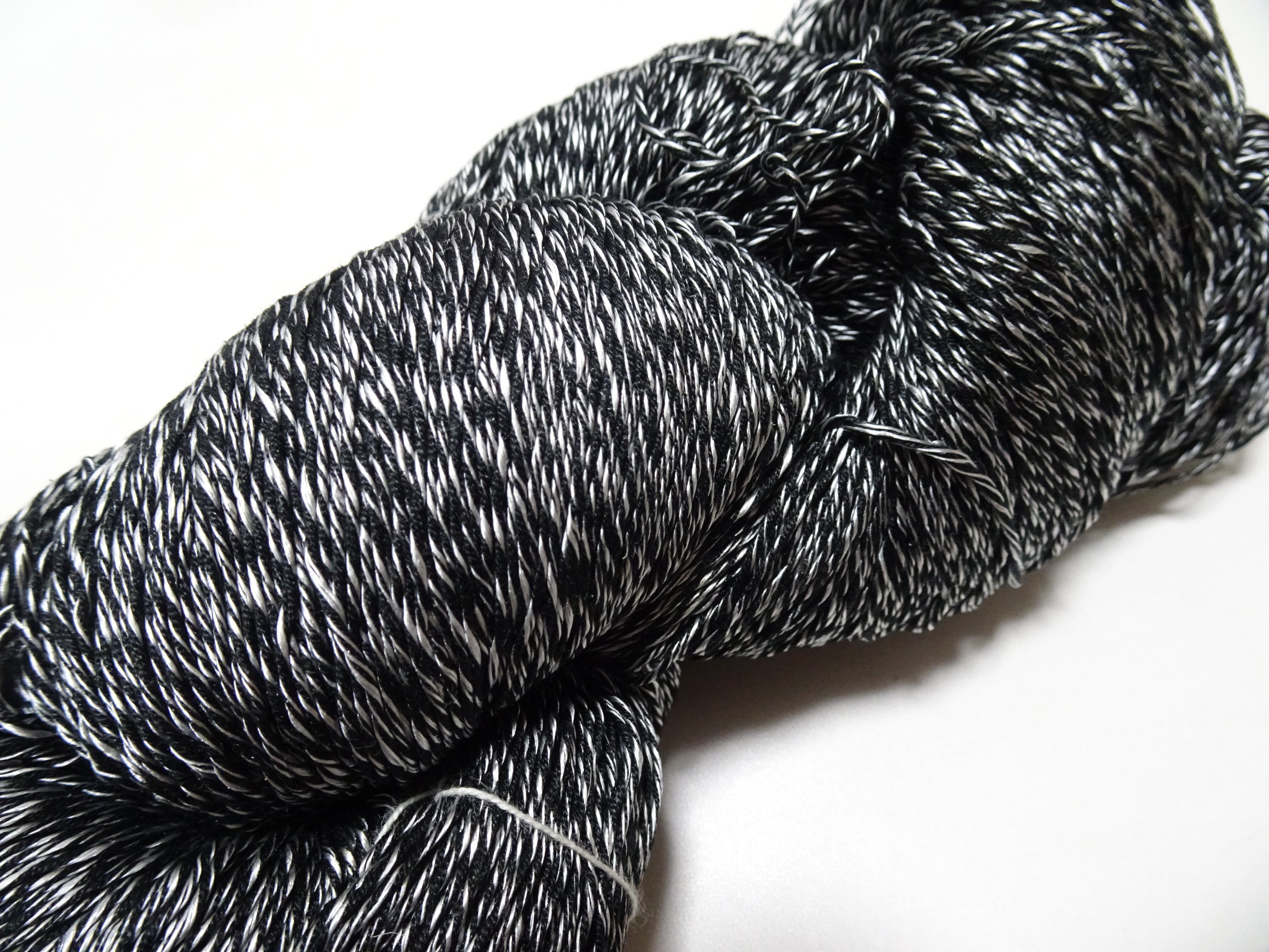 Japanese Tanaka Gen Silk – One-of-a-Kind Hand-Dyed Artistic Silk Thread, Rare Japanese Artisan Yarn, Limited Stock  Black & White 19143