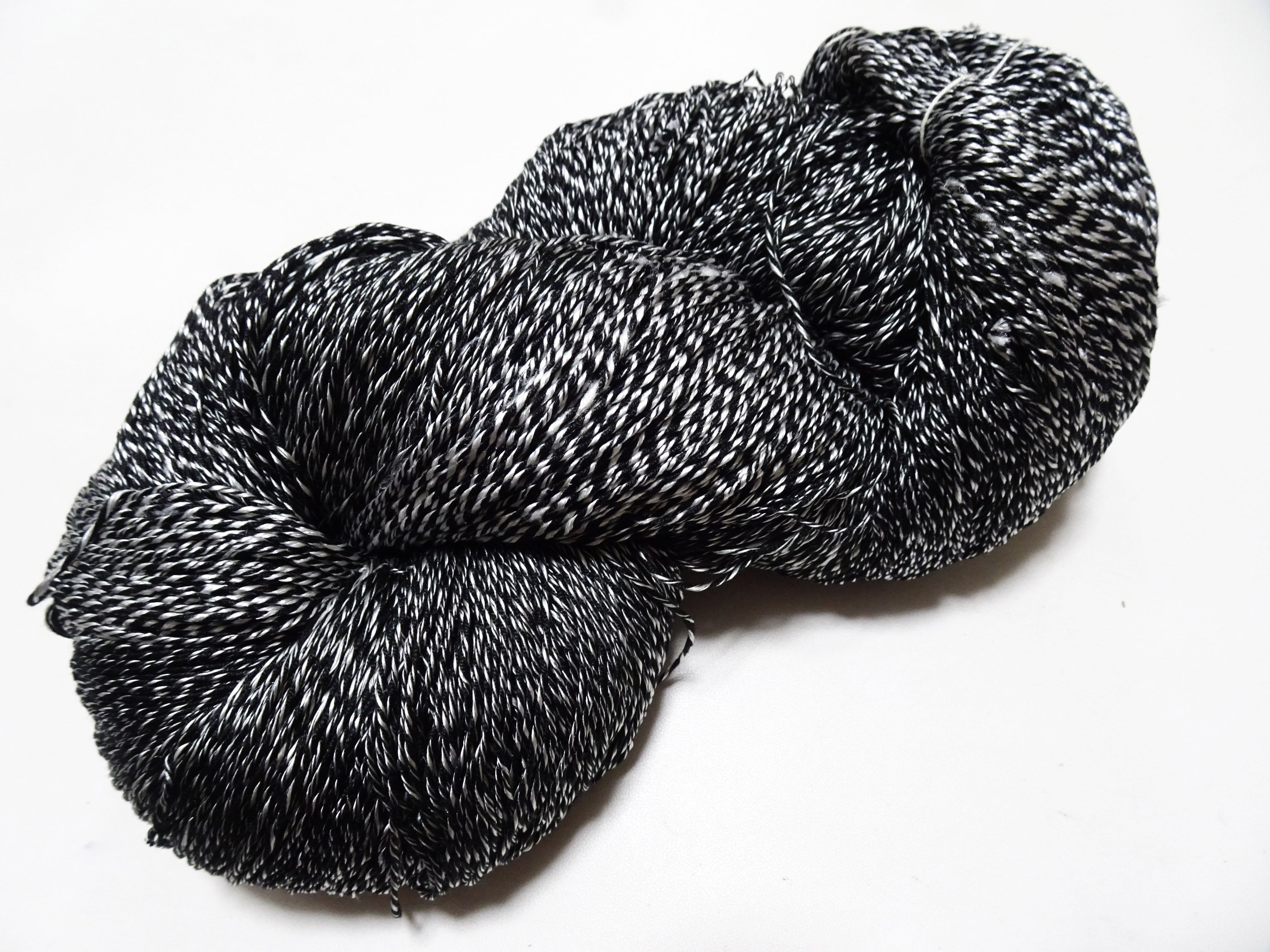 Japanese Tanaka Gen Silk – One-of-a-Kind Hand-Dyed Artistic Silk Thread, Rare Japanese Artisan Yarn, Limited Stock  Black & White 19144