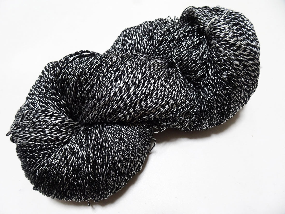 Japanese Tanaka Gen Silk – One-of-a-Kind Hand-Dyed Artistic Silk Thread, Rare Japanese Artisan Yarn, Limited Stock  Black & White 19144
